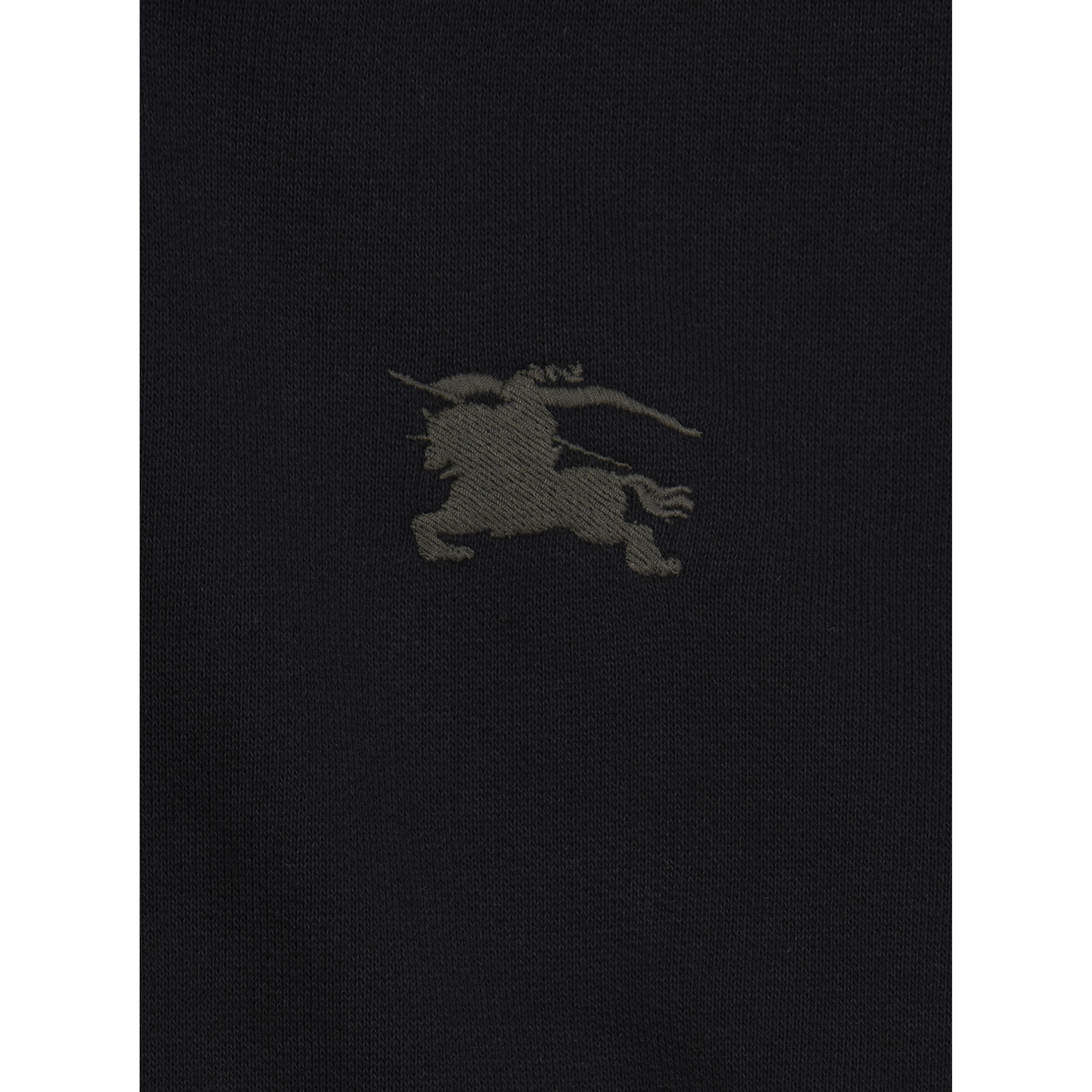 Hoodie with Equestrian Knight Motif on the Front in Black Cotton Boy