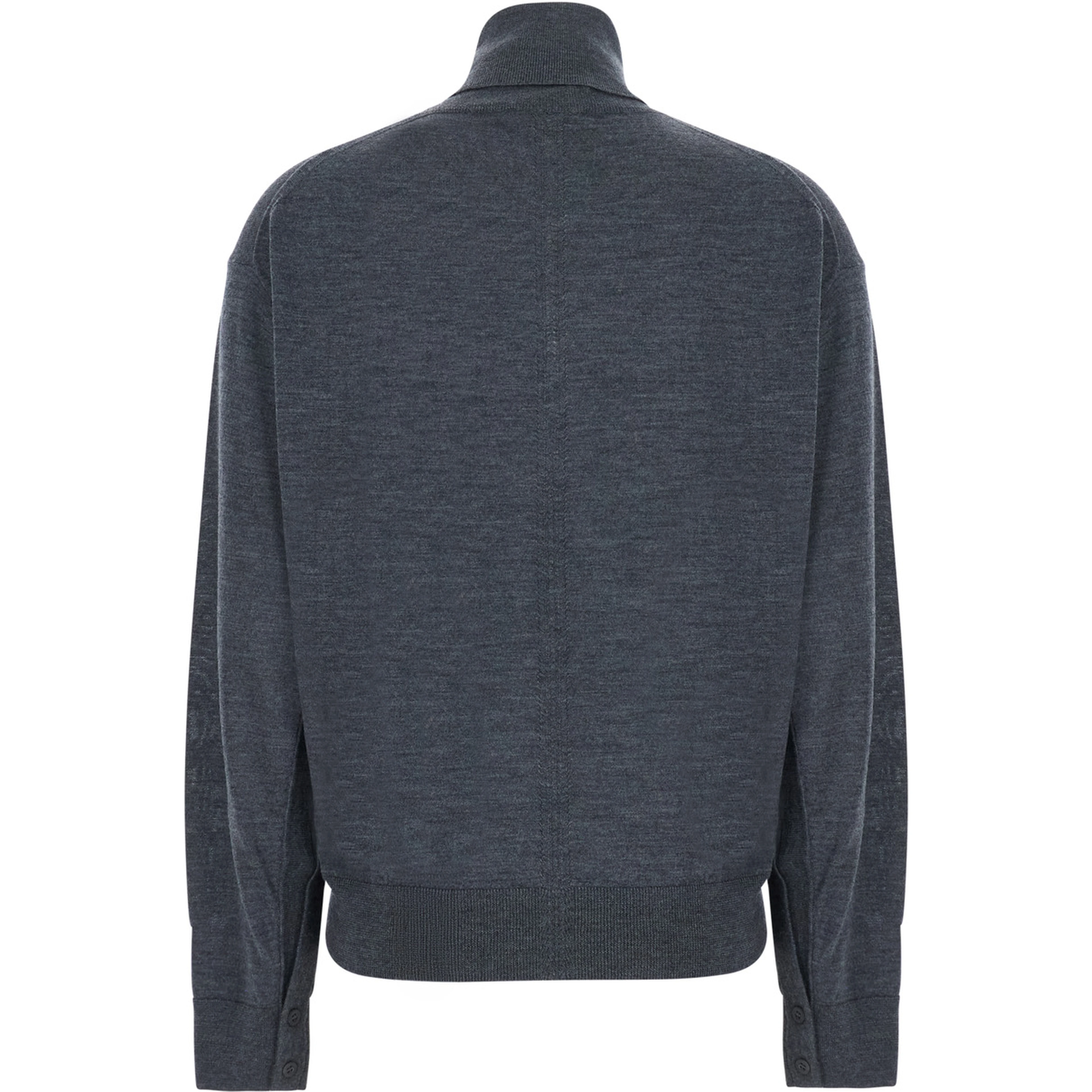 FREDA grey Sweater with V-neck in virgin wool for women