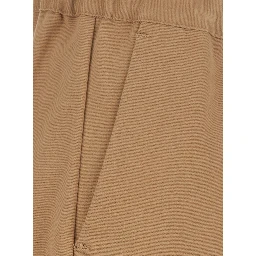 Buddy Beige Pants with Elastic Drawstring Waist in Cotton for Women
