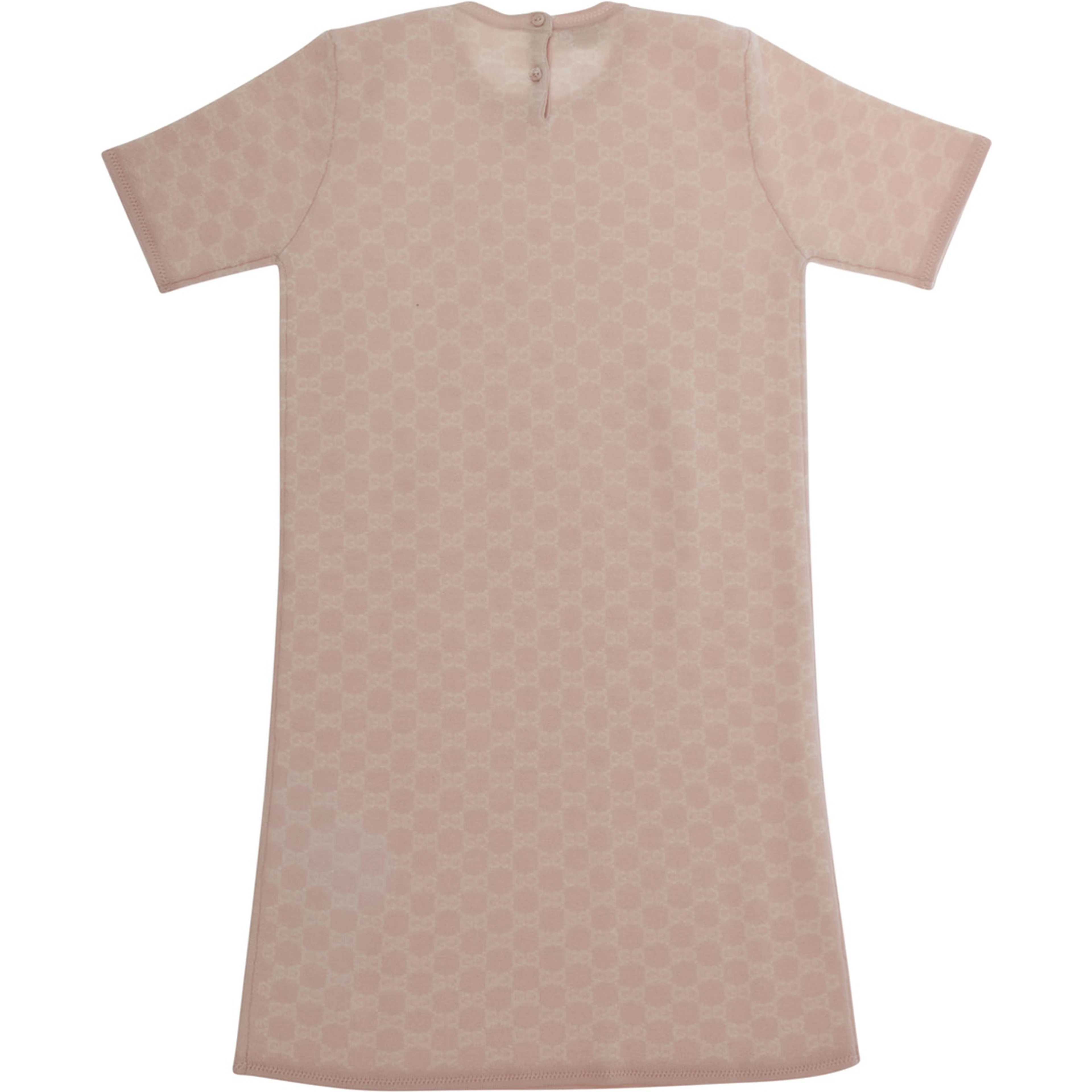 pink Dress with all-over GG motif in wool for Girl
