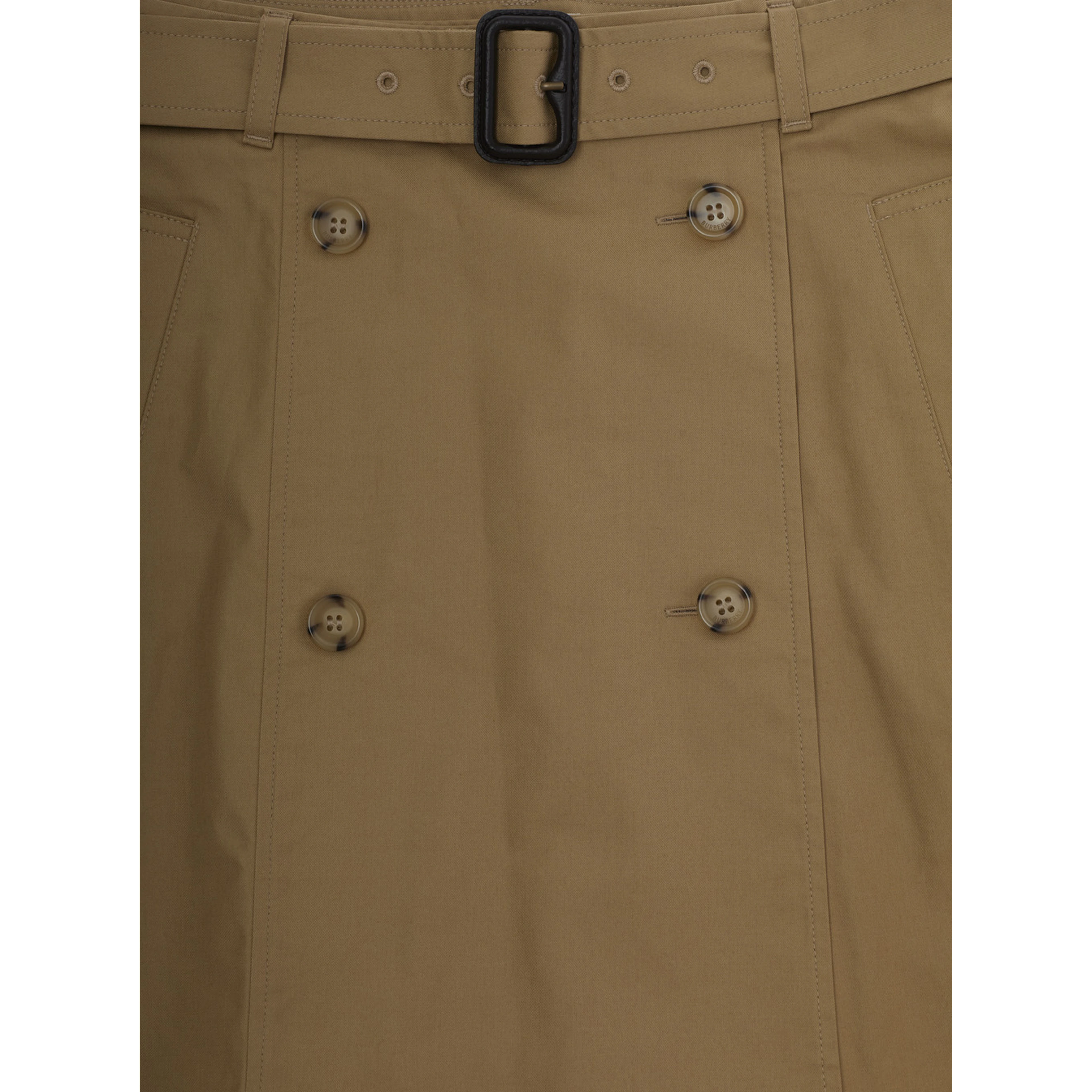 beige Skirt with adjustable waist belt in cotton for Girl