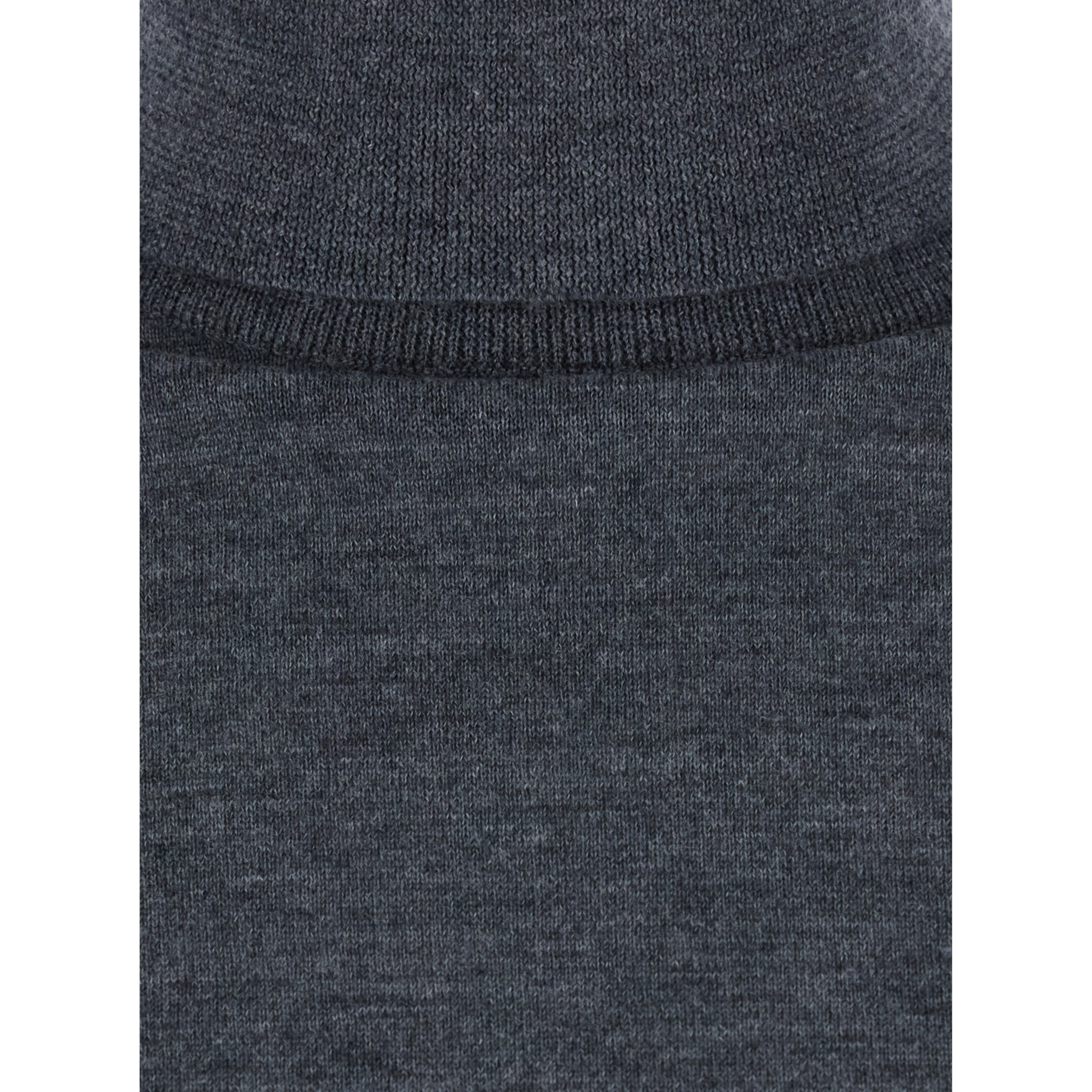 FREDA grey Sweater with V-neck in virgin wool for women