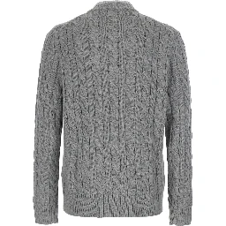 Gray Sweater with half zip on the front and Pony logo on the front in cotton for men