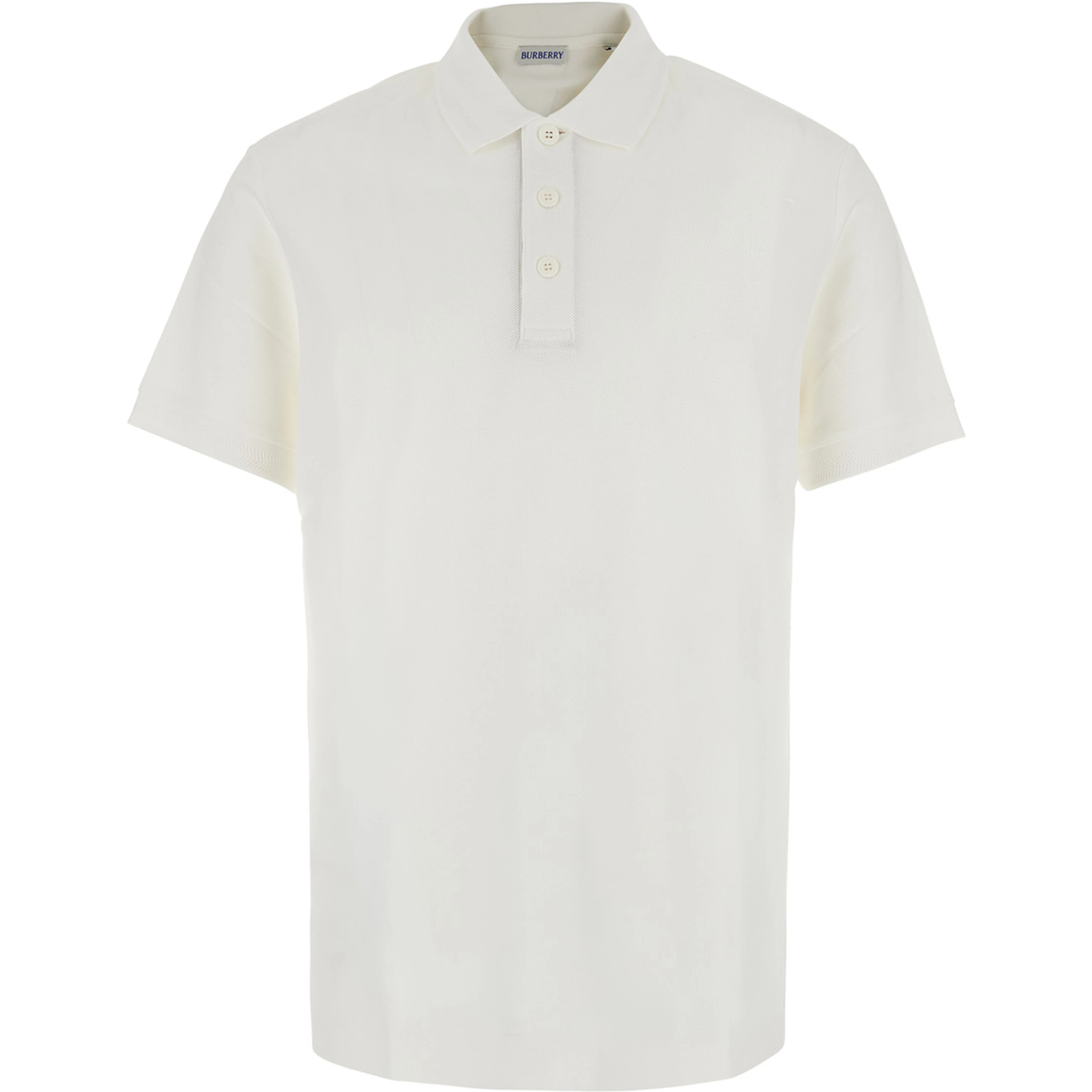 Eddie White Polo Shirt with classic collar and EKD embroidery on the front in cotton for men