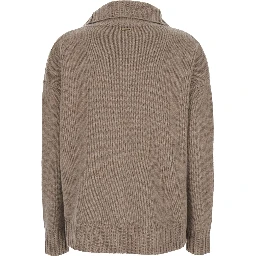 CRASSO Sweater with V-neck and long sleeves in Beige Woman