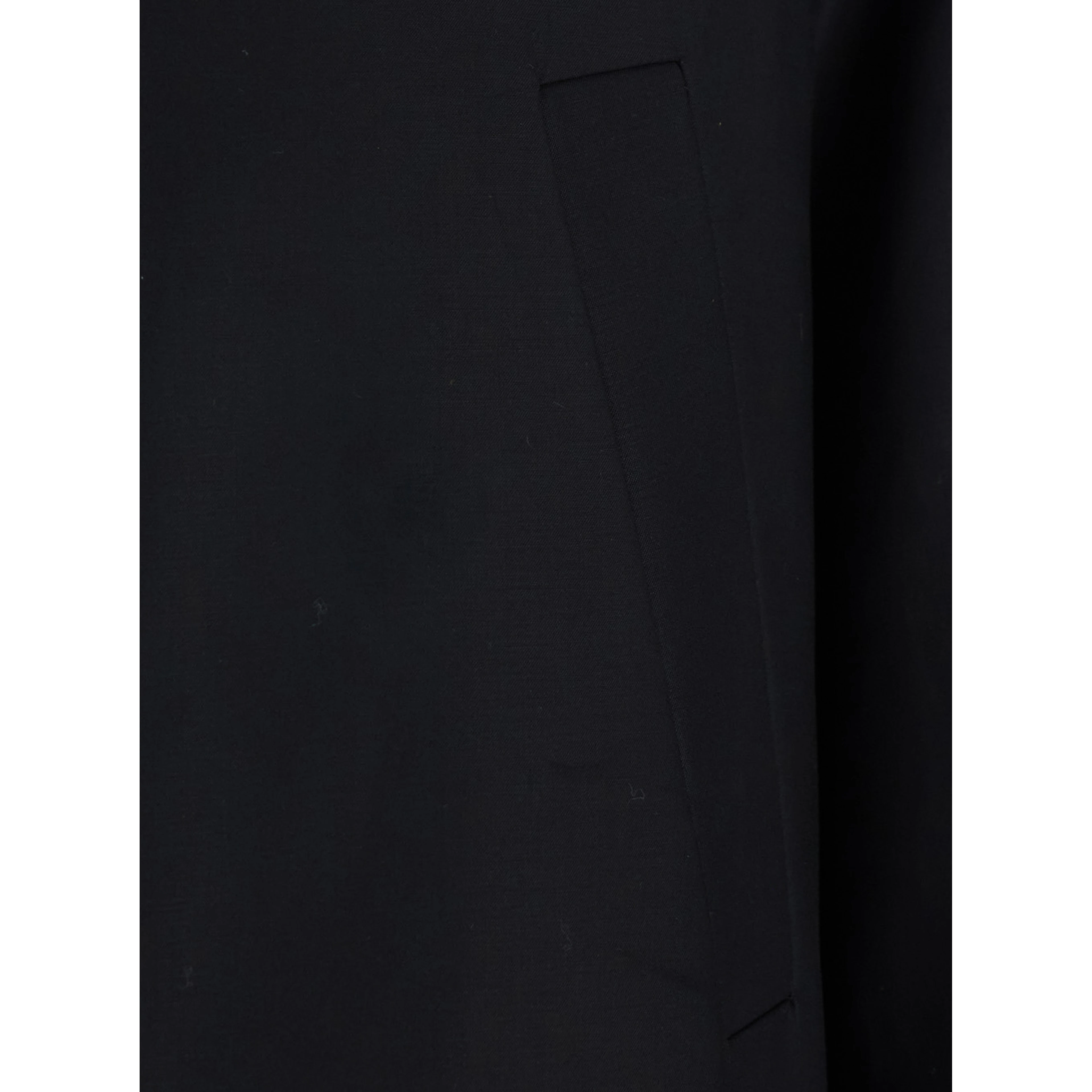 Black Parka with fur hood and button closure on the front in cotton for men