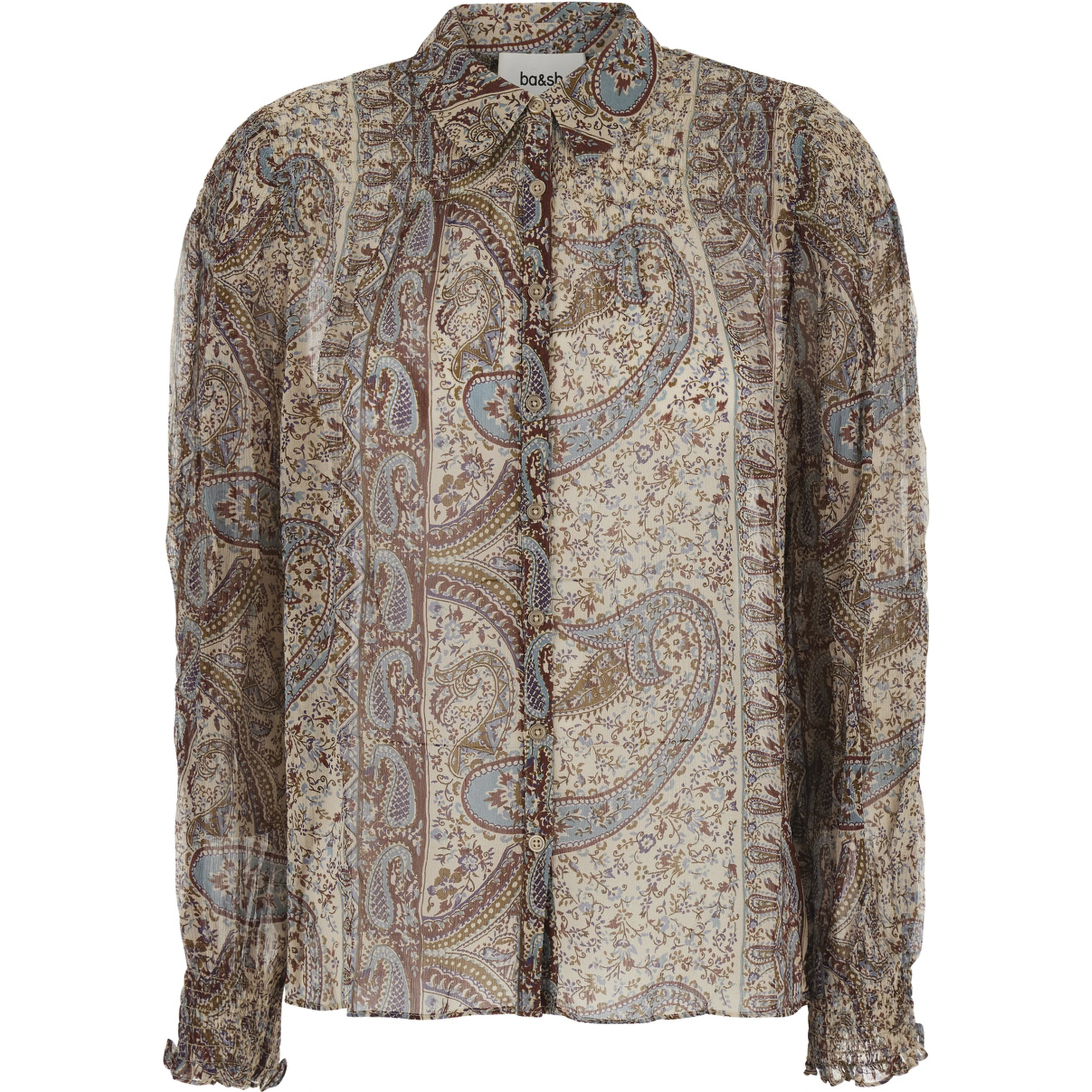 multicolor shirt with classic collar and all-over paisley print in viscose Women