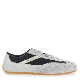 Boxe Gray low top sneakers with Bicolor Details and Logo Lettering on the Side in Suede for Men