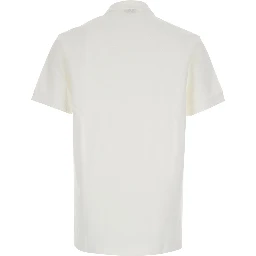 Eddie White Polo Shirt with classic collar and EKD embroidery on the front in cotton for men