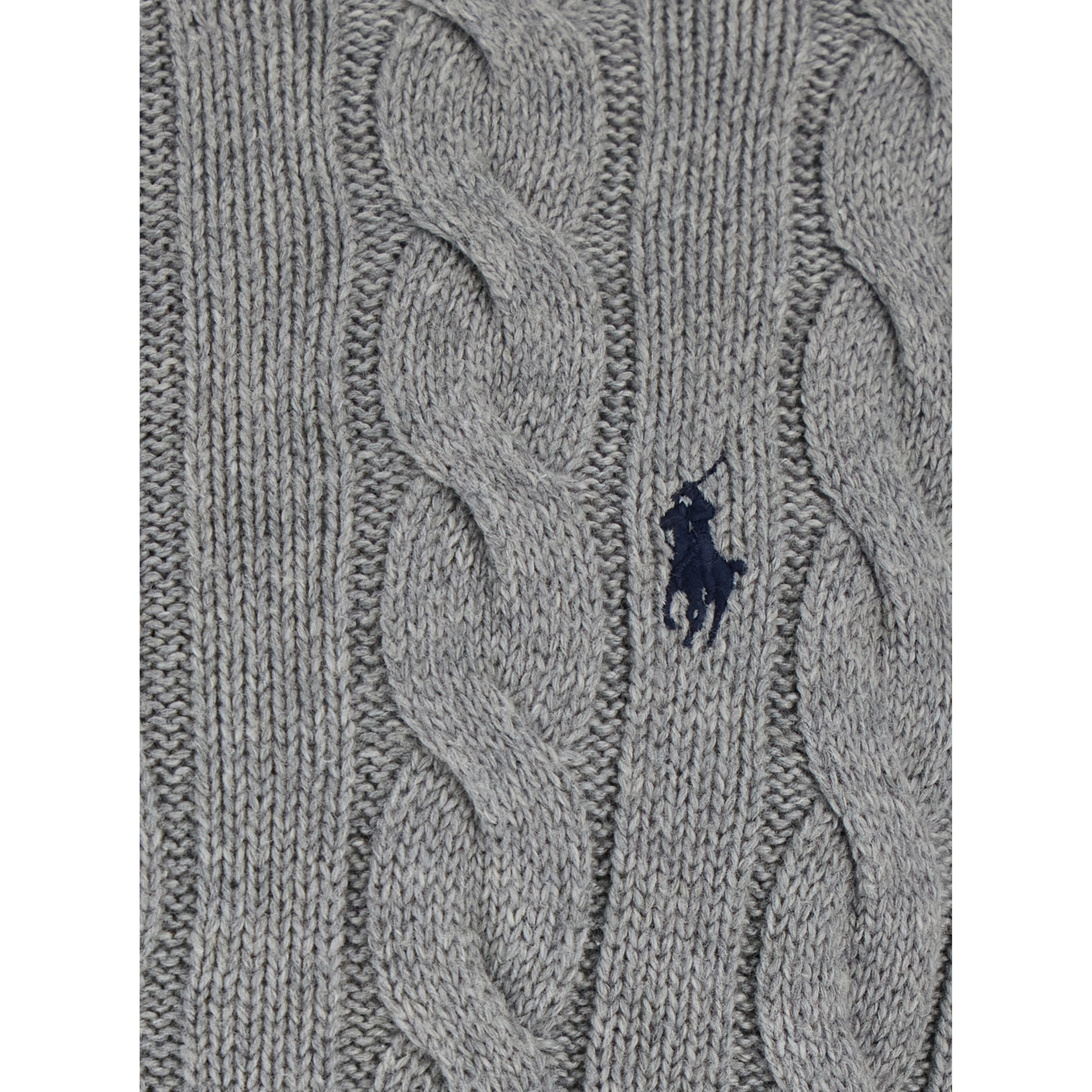 Gray Sweater with half zip on the front and Pony logo on the front in cotton for men
