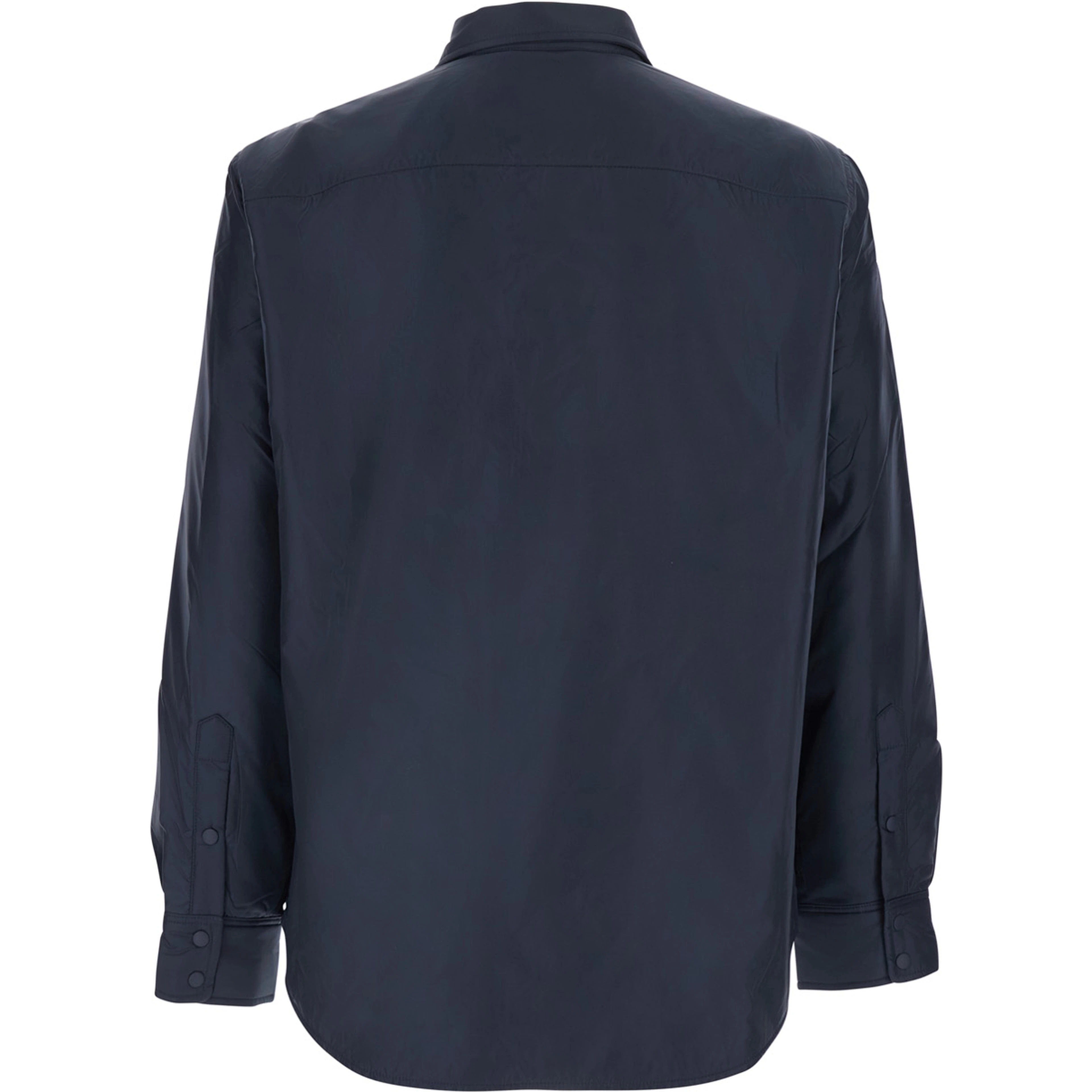 blue Jacket with pointed collar and button closure in Tech Fabric men