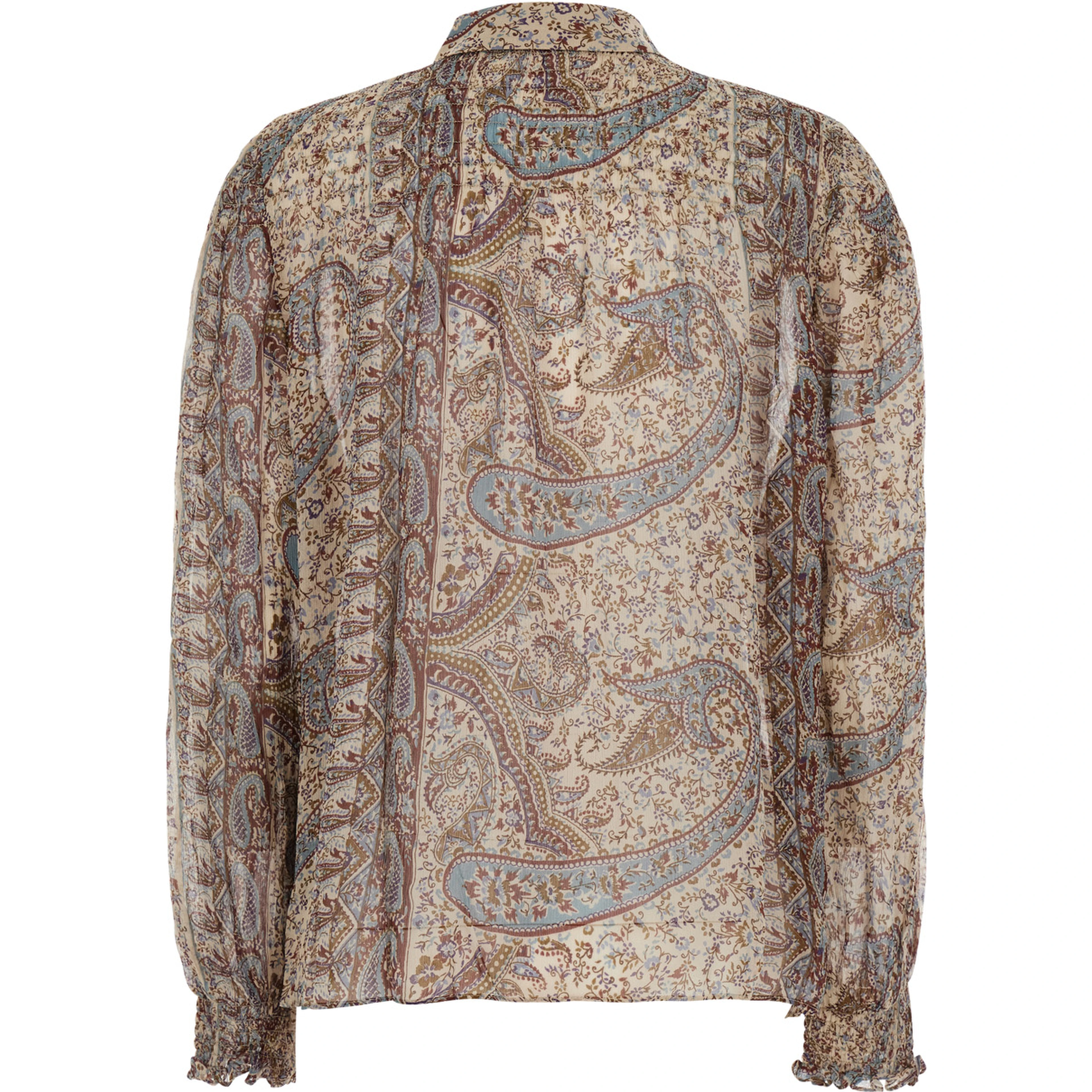 multicolor shirt with classic collar and all-over paisley print in viscose Women
