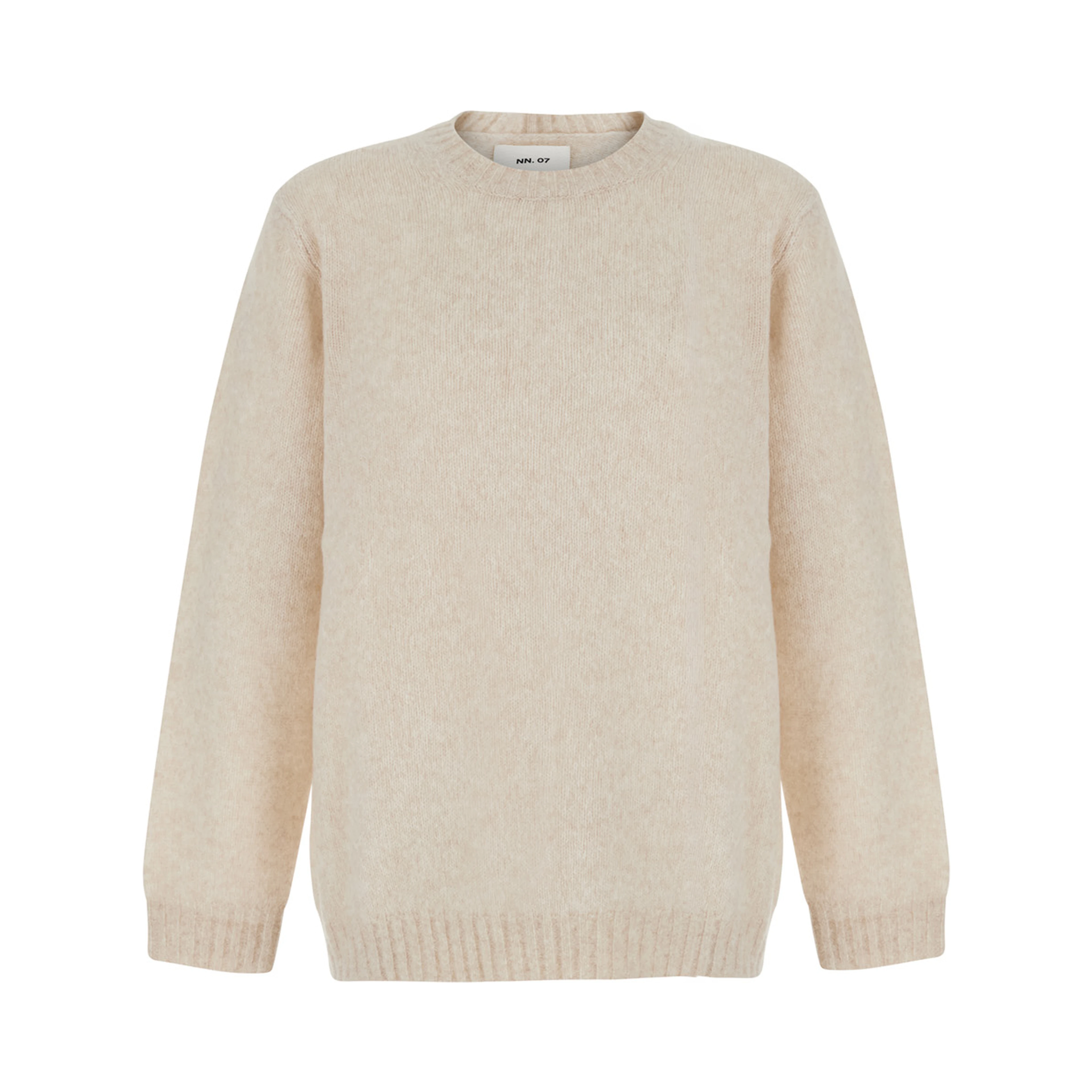 Lee White Crew Neck Sweater with Long Sleeves in Wool for Men