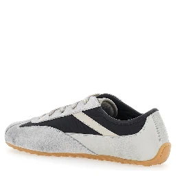 Boxe Gray low top sneakers with Bicolor Details and Logo Lettering on the Side in Suede for Men