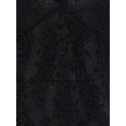 Black Sleeveless Dress with Lace Embroidery in Silk for Women