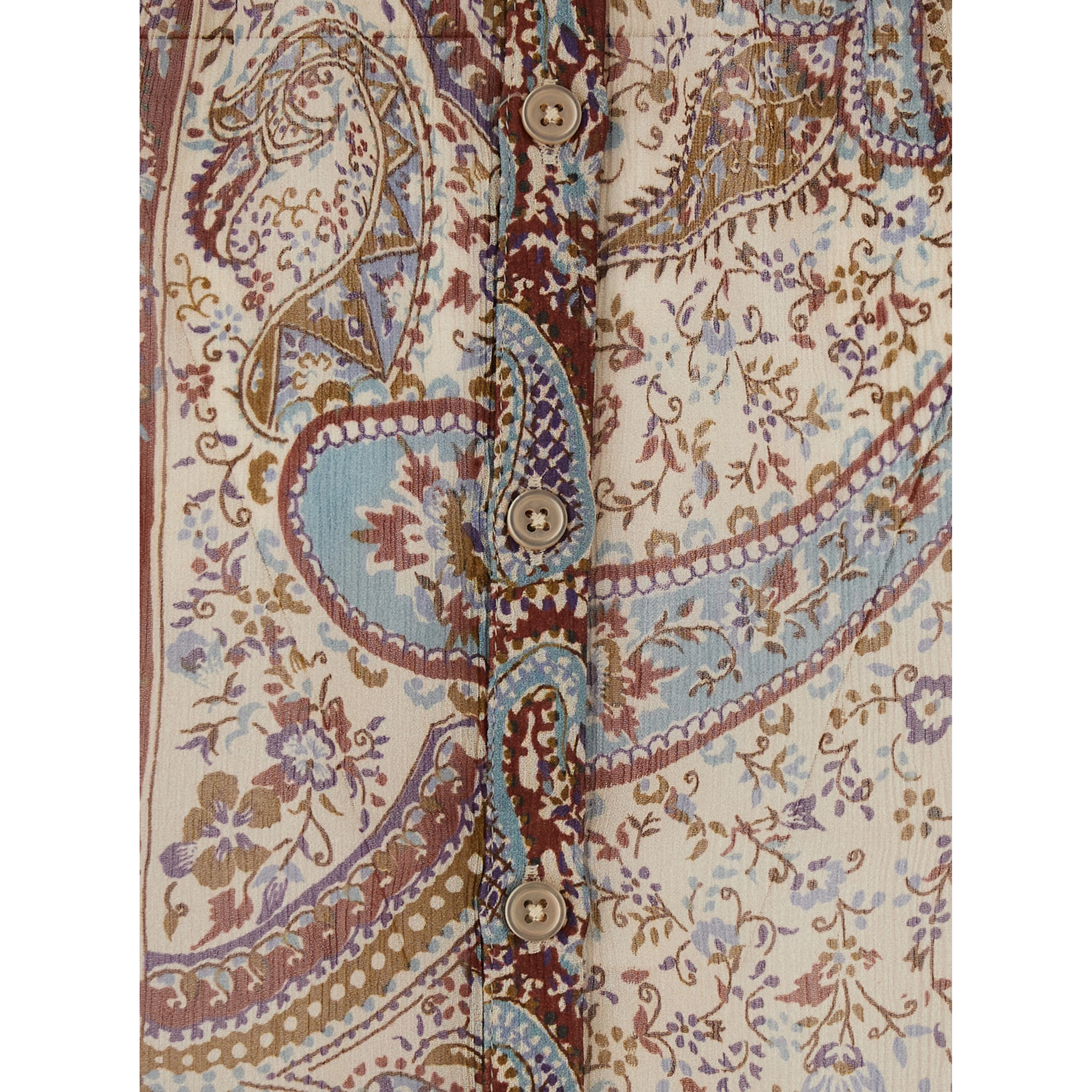multicolor shirt with classic collar and all-over paisley print in viscose Women