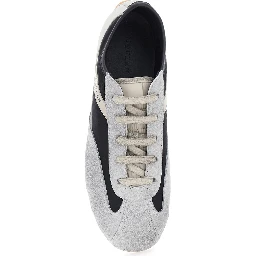 Boxe Gray low top sneakers with Bicolor Details and Logo Lettering on the Side in Suede for Men