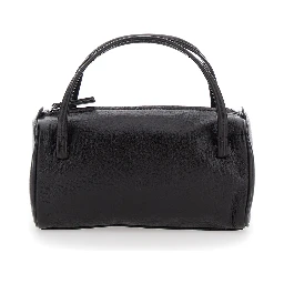 Loaf Bread Brown handbag with Logo Lettering on the Front in Leather Woman