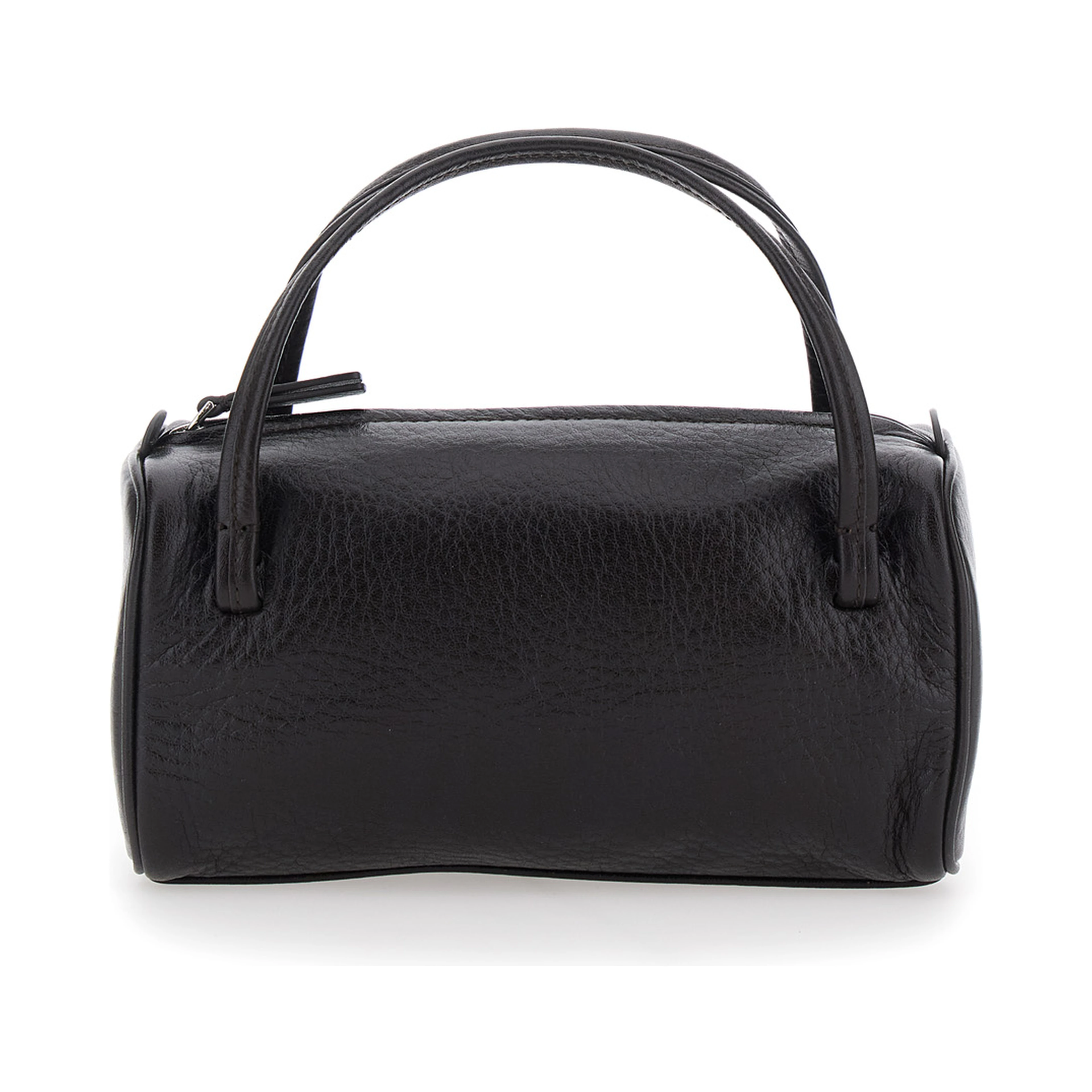 Loaf Bread Brown handbag with Logo Lettering on the Front in Leather Woman