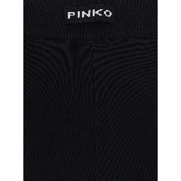 Black Flared Leg Pants with Logo lettering on the Back in Stretch Viscose for Women