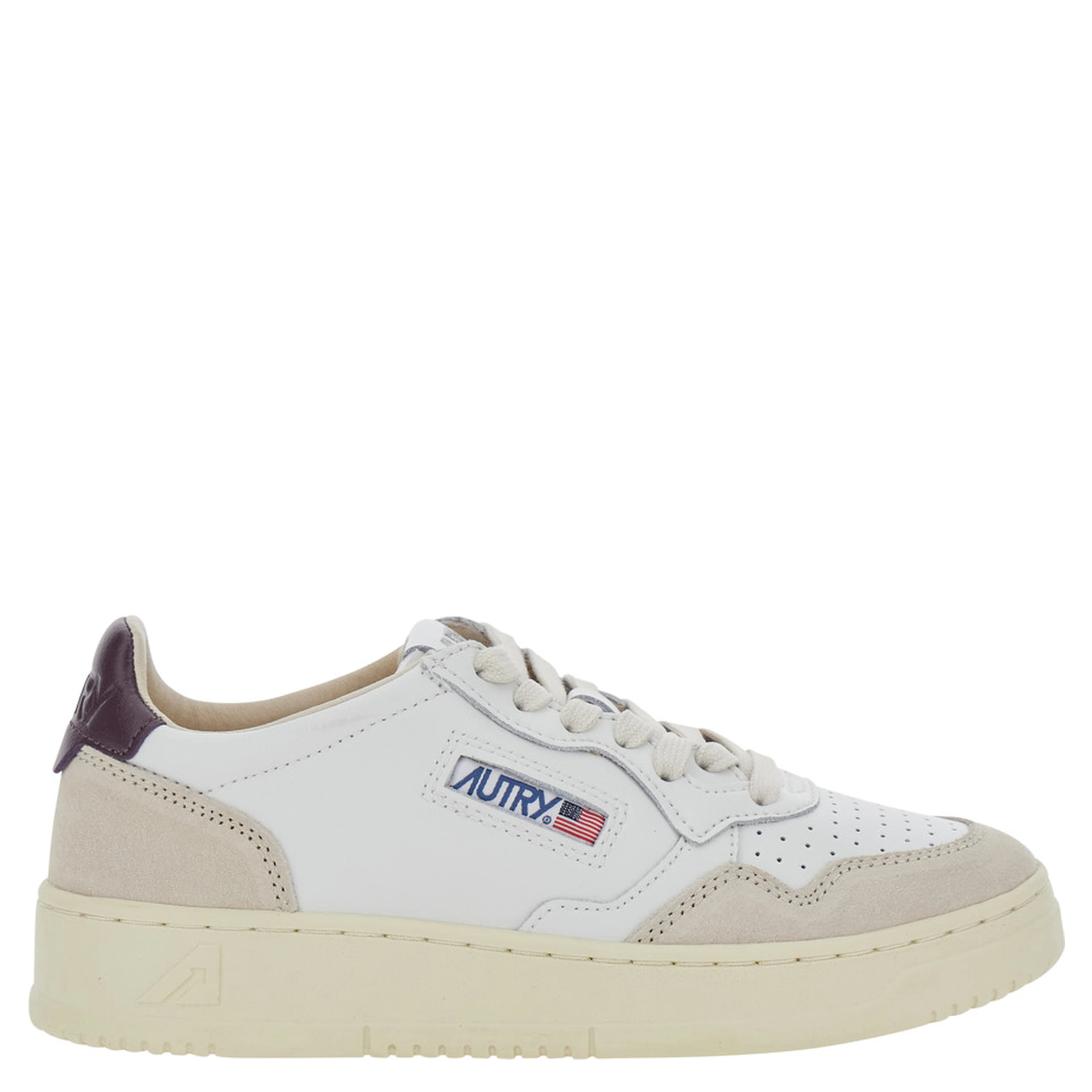 Medalist White Low Top Sneakers with Logo Patch on the Tongue in Leather for Women