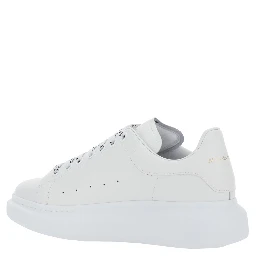 Low Top Sneaker Alexander McQueen with logo lettering on tongue and heel in white leather for men