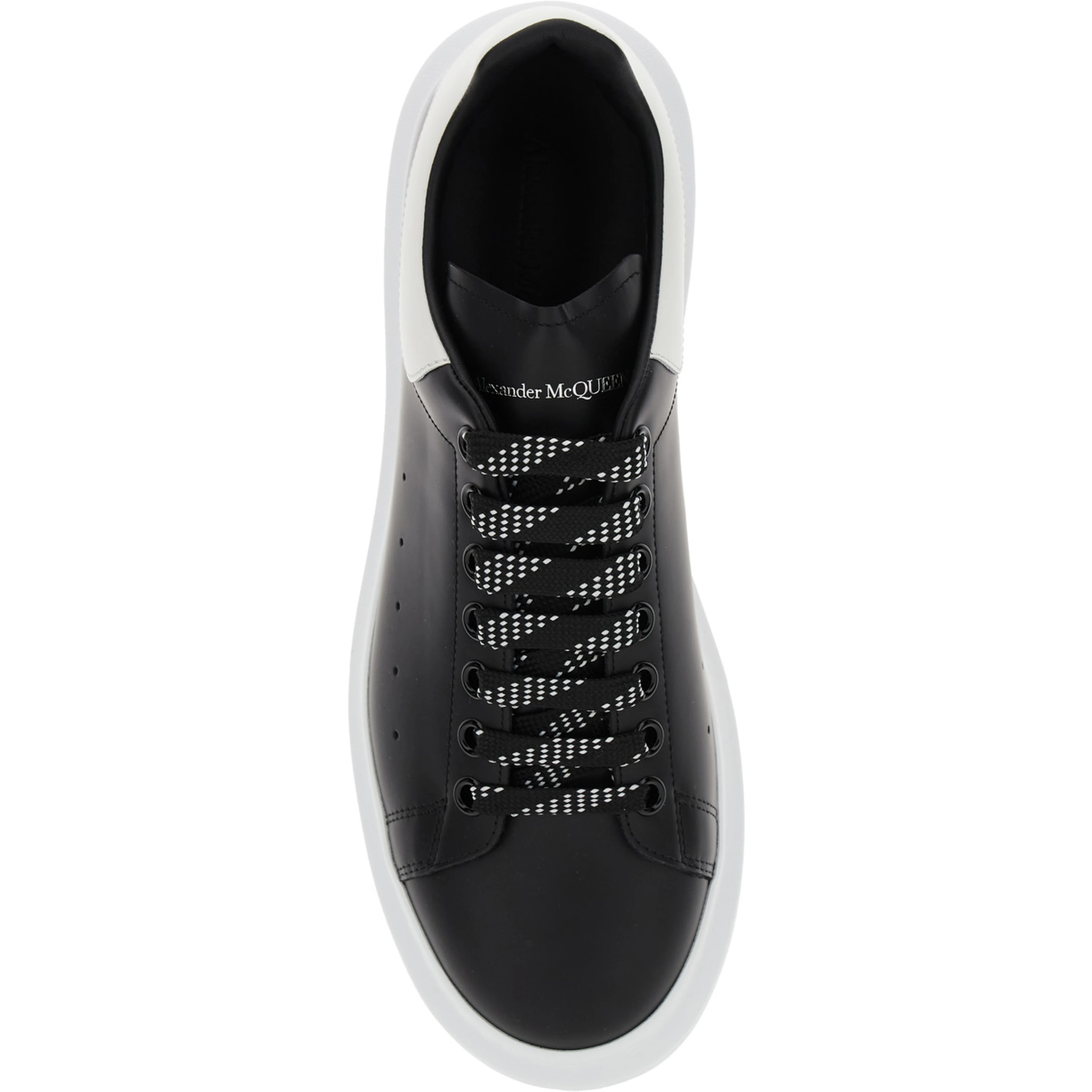Low Top Sneaker with logo lettering on the tongue in Black Leather for Men