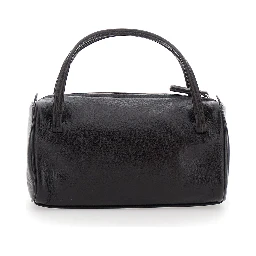 Loaf Bread Brown handbag with Logo Lettering on the Front in Leather Woman
