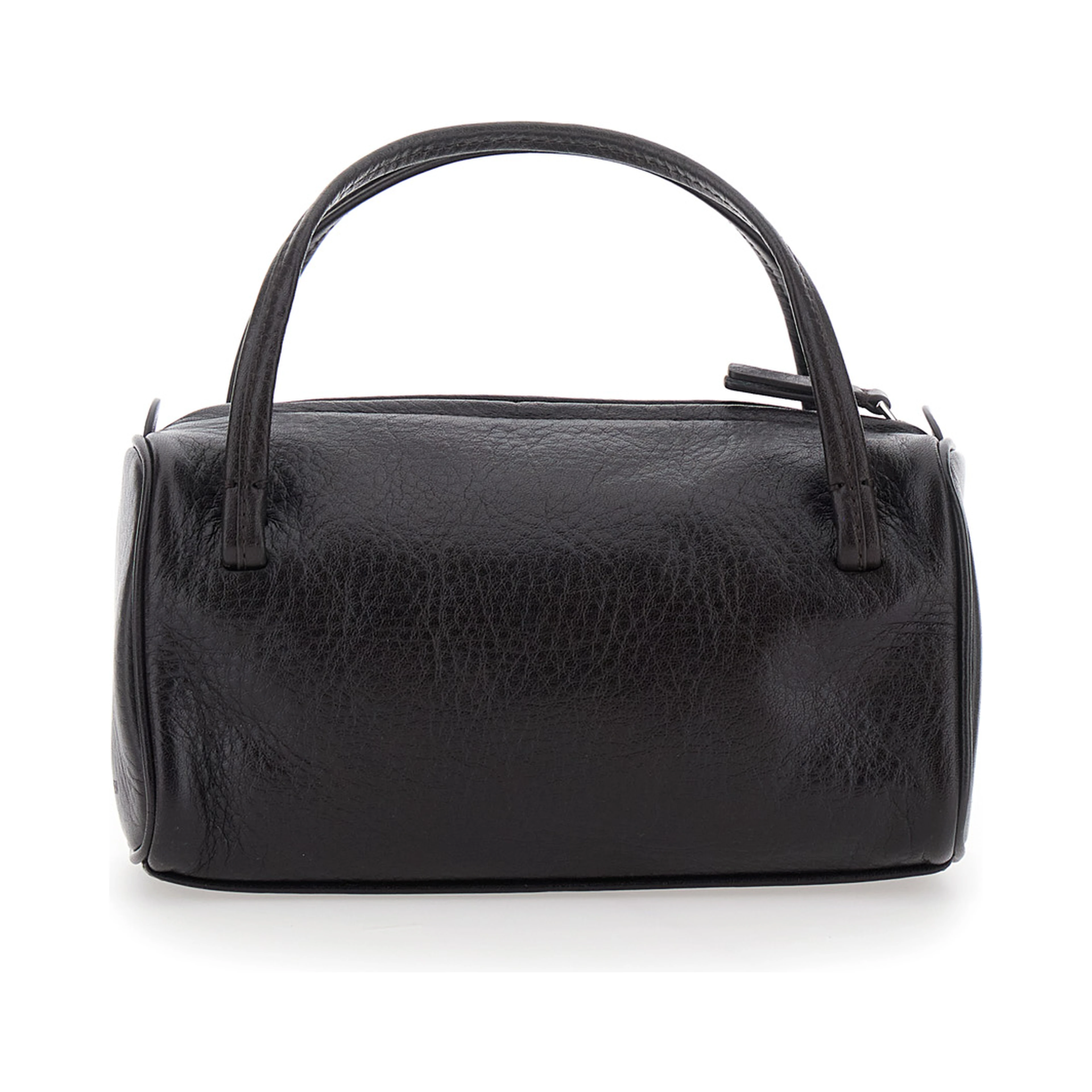 Loaf Bread Brown handbag with Logo Lettering on the Front in Leather Woman