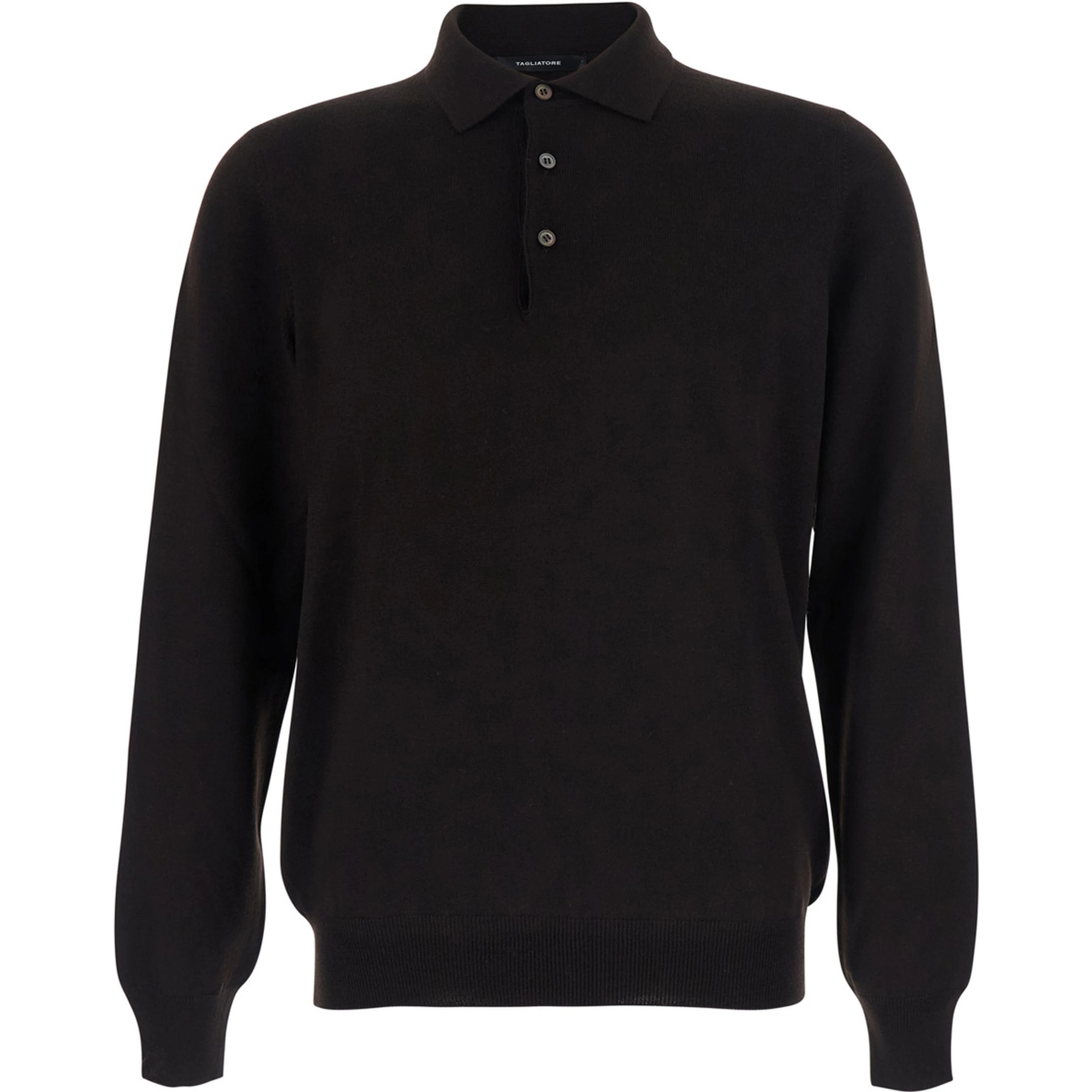 Polo Shirt with Long Sleeves in Brown for Men