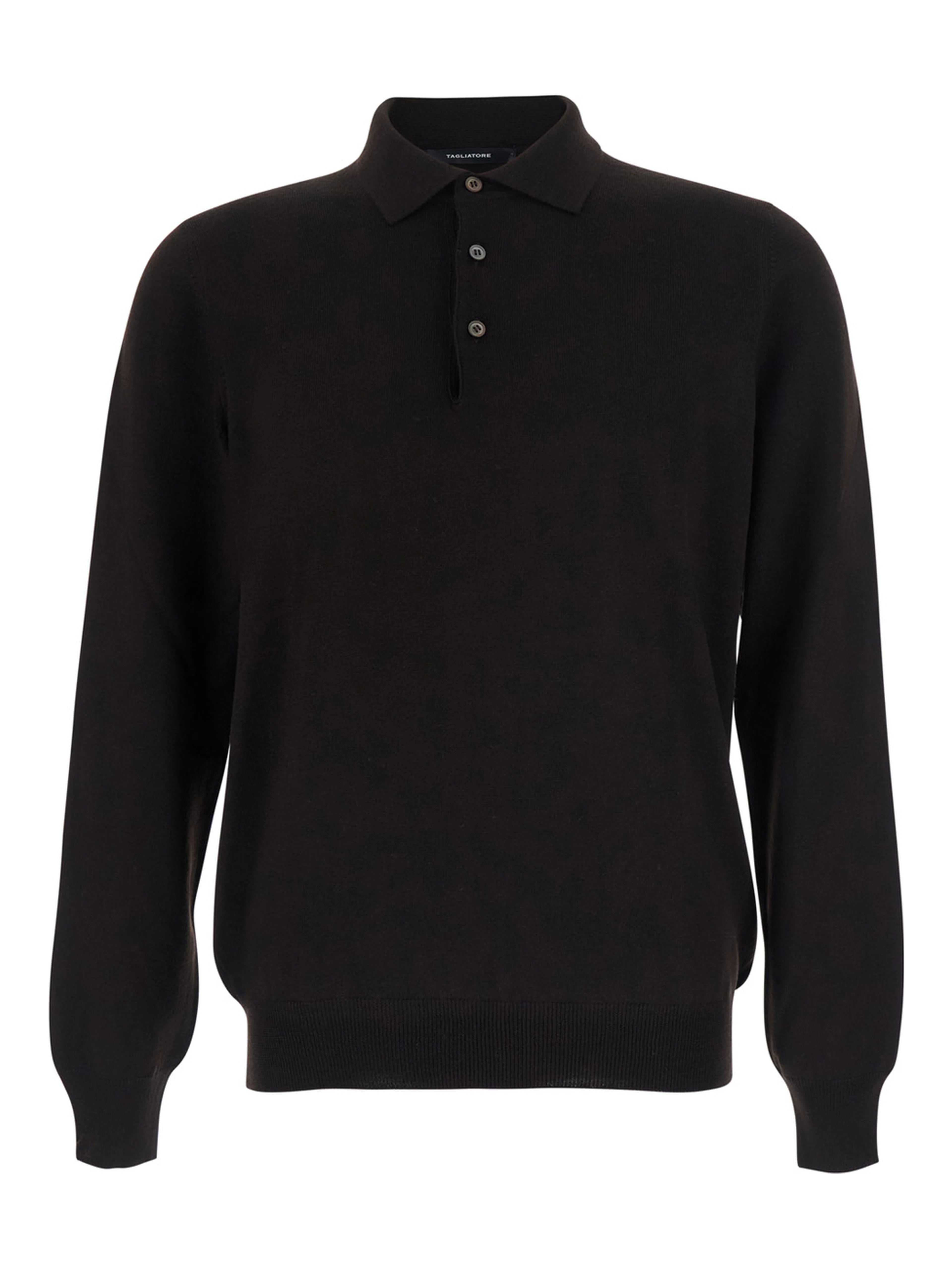 Polo Shirt with Long Sleeves in Brown for Men
