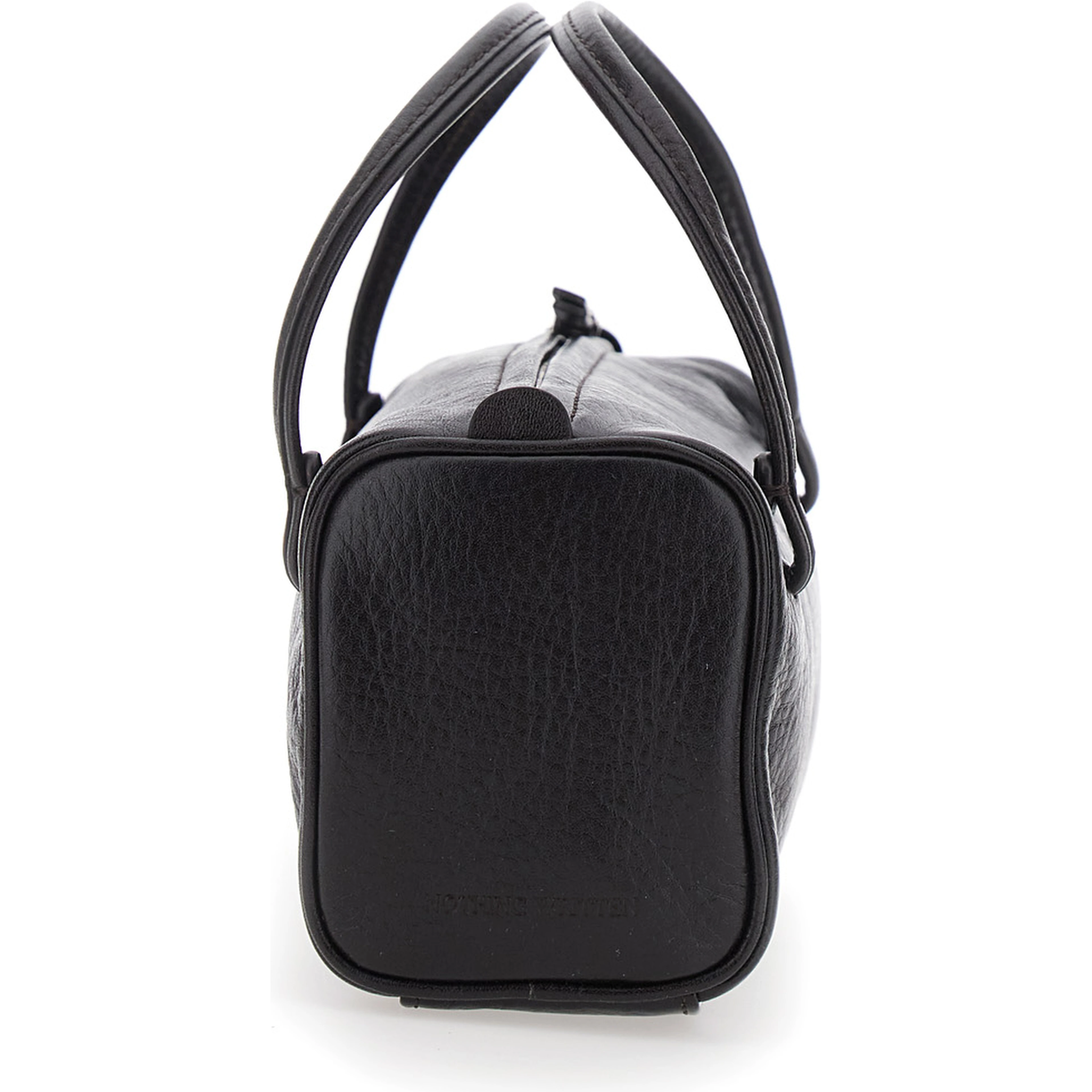 Loaf Bread Brown handbag with Logo Lettering on the Front in Leather Woman