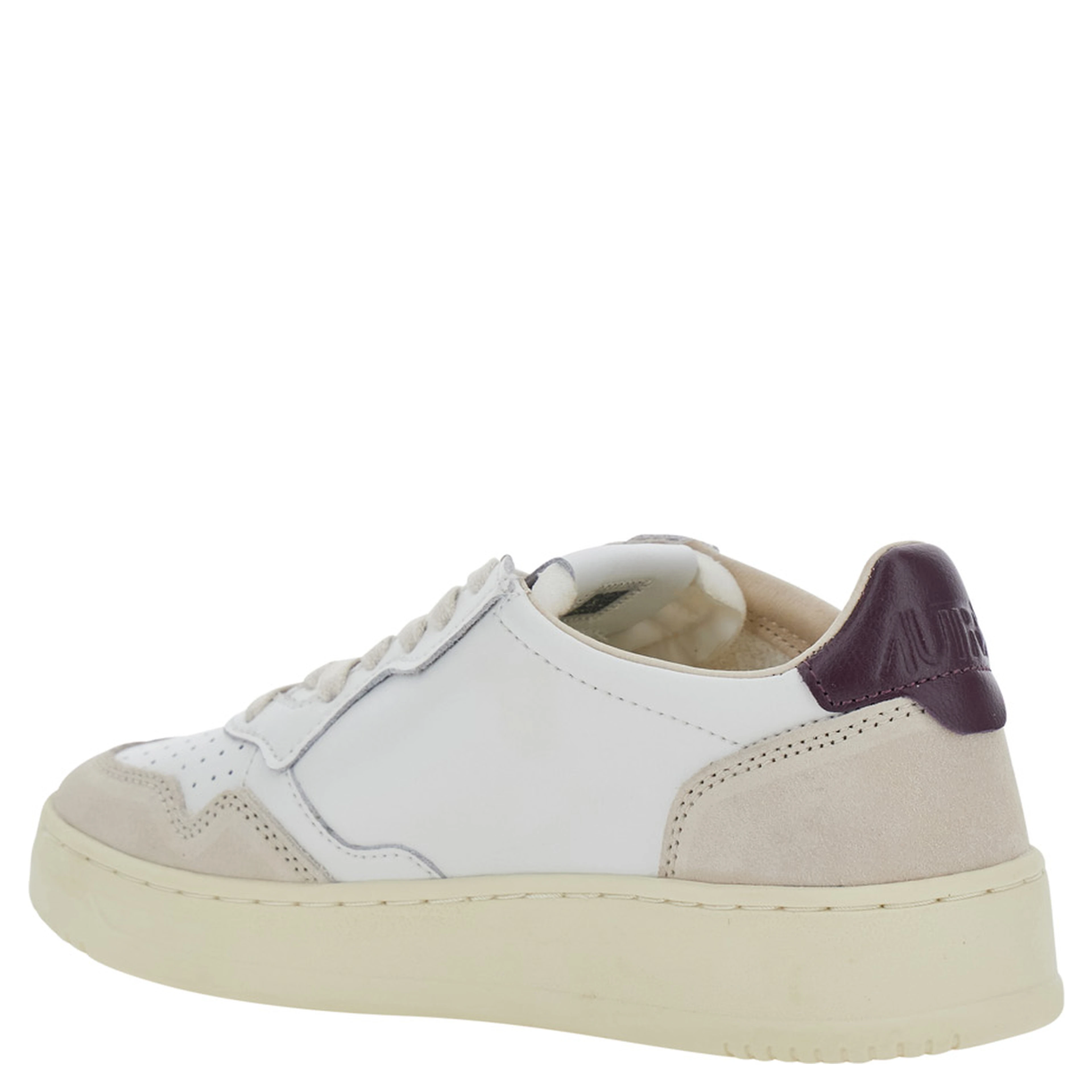 Medalist White Low Top Sneakers with Logo Patch on the Tongue in Leather for Women