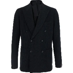 Monte Carlo Double-breasted Jacket with Black Revers for Men