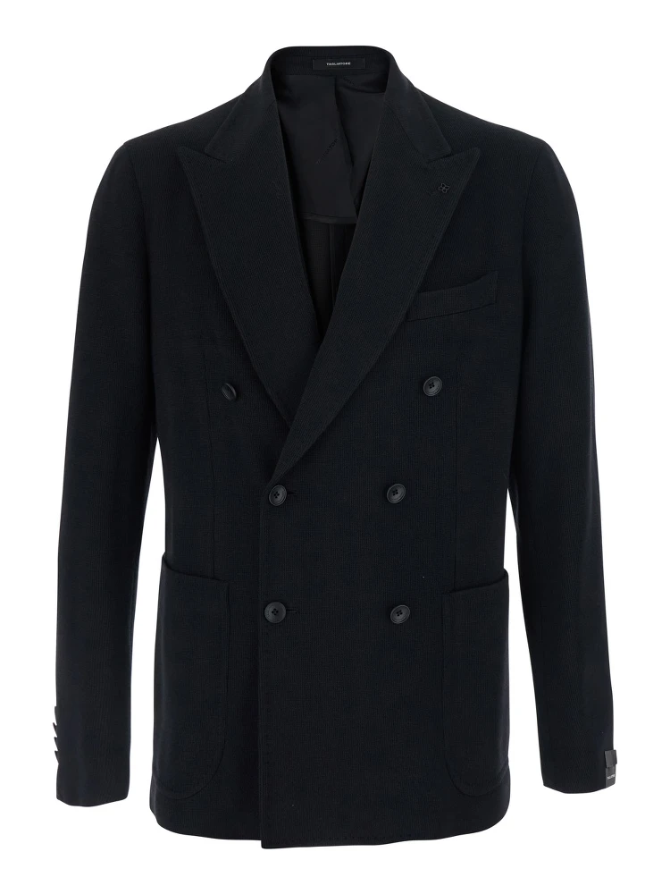 Monte Carlo Double-breasted Jacket with Black Revers for Men