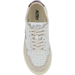 Medalist White Low Top Sneakers with Logo Patch on the Tongue in Leather for Women