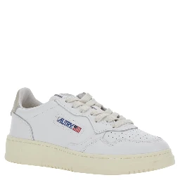 Medalist White Low Top Sneakers with Logo Patch on the Tongue in Leather for Women