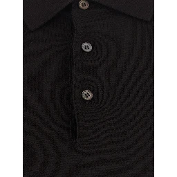 Polo Shirt with Long Sleeves in Brown for Men