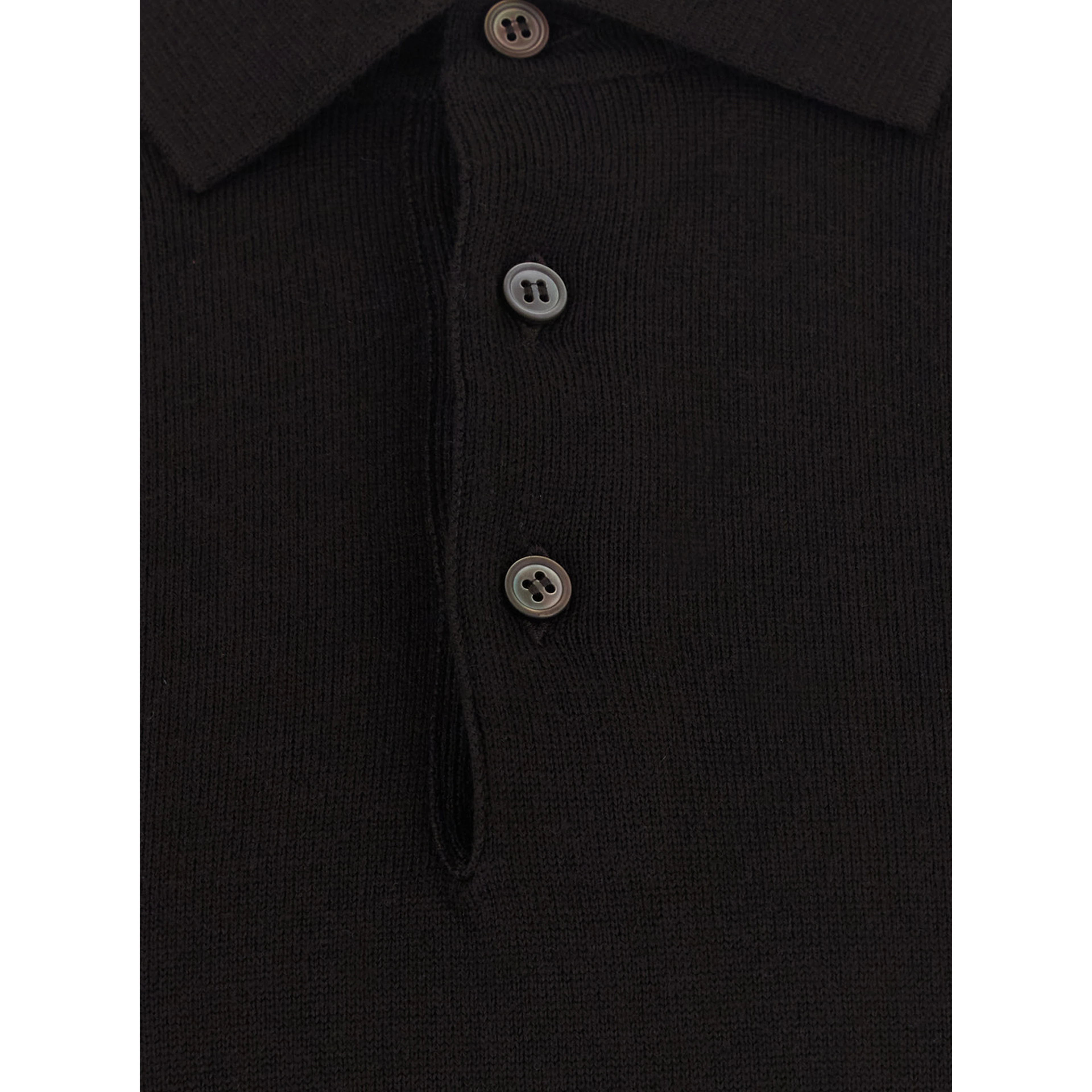 Polo Shirt with Long Sleeves in Brown for Men