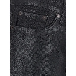 Black Jeans with Five-Pocket Design in Denim Cotton