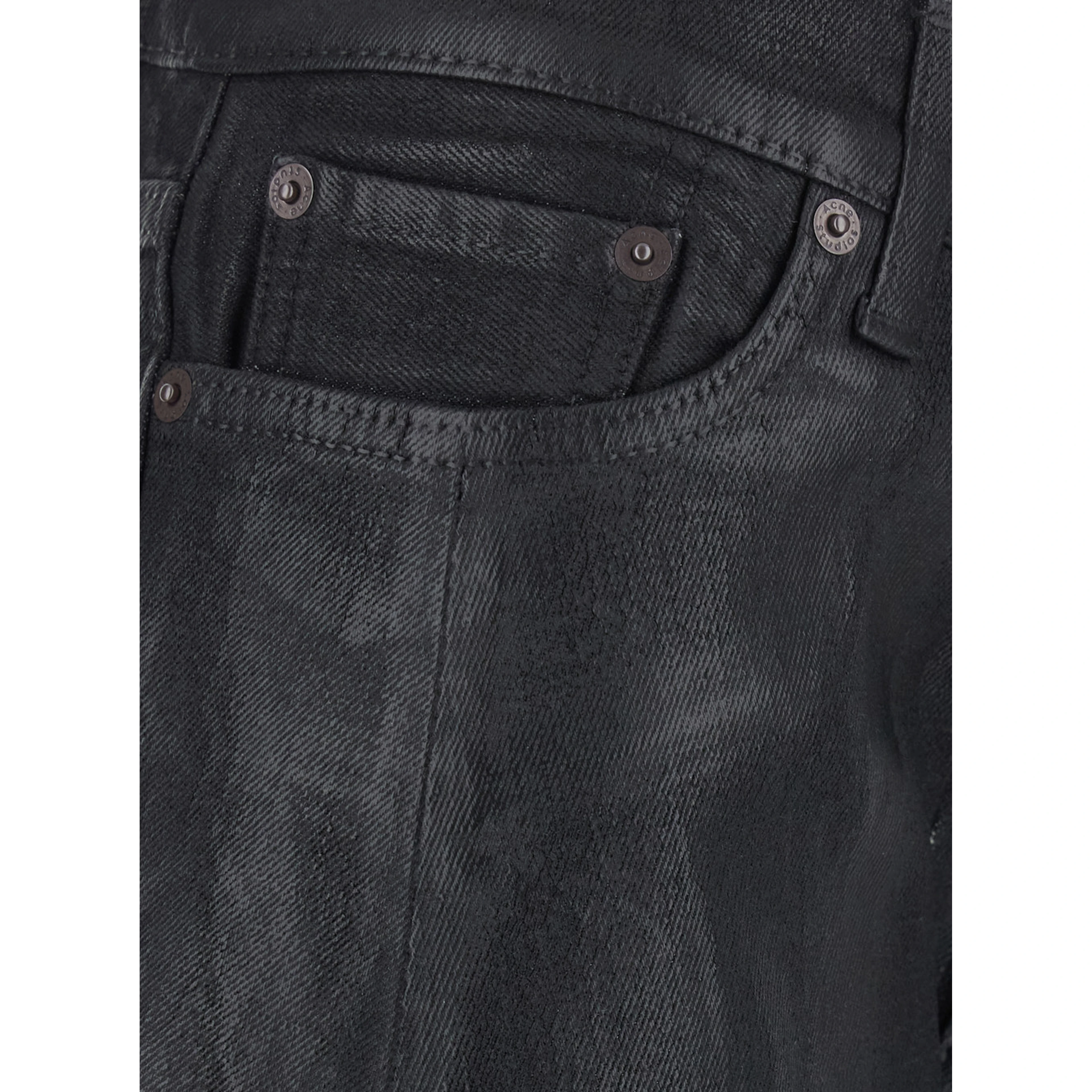 Black Jeans with Five-Pocket Design in Denim Cotton