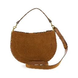 Louise Brown Shoulder Bag with Removable Strap in Suede for Women
