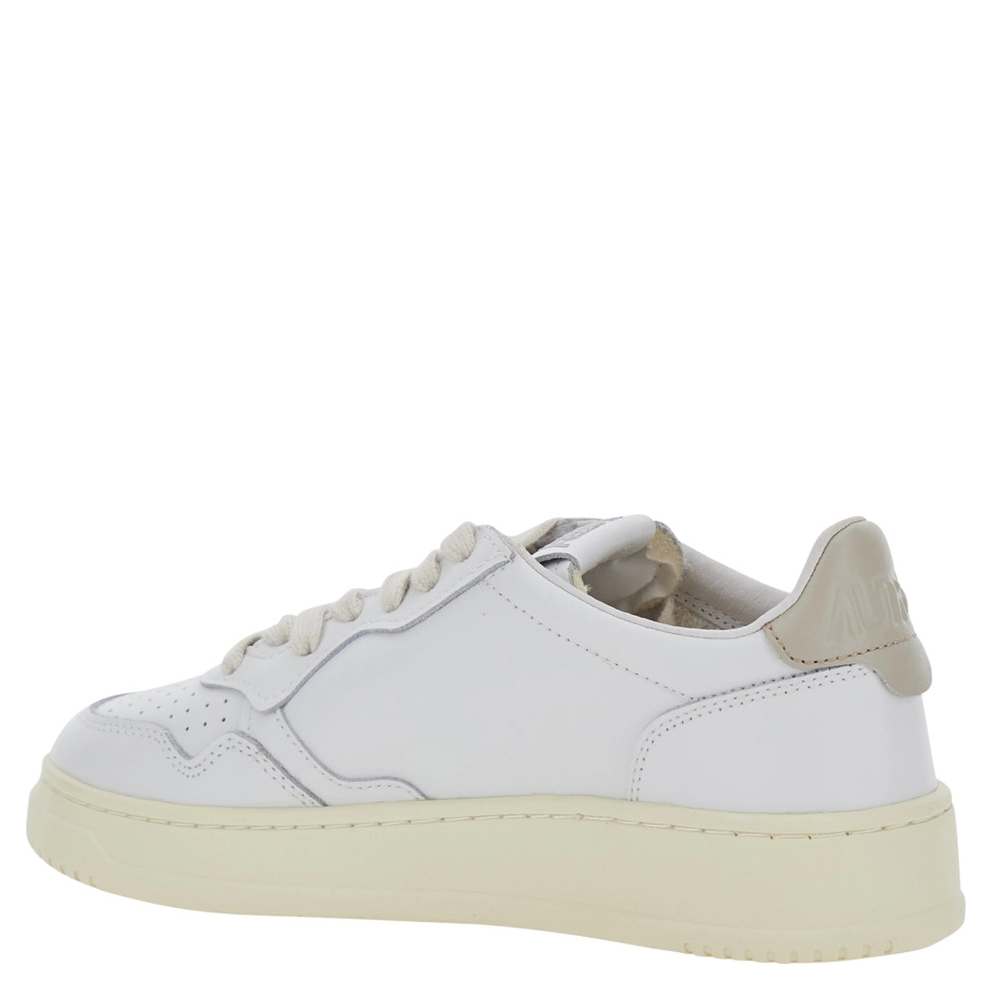 Medalist White Low Top Sneakers with Logo Patch on the Tongue in Leather for Women