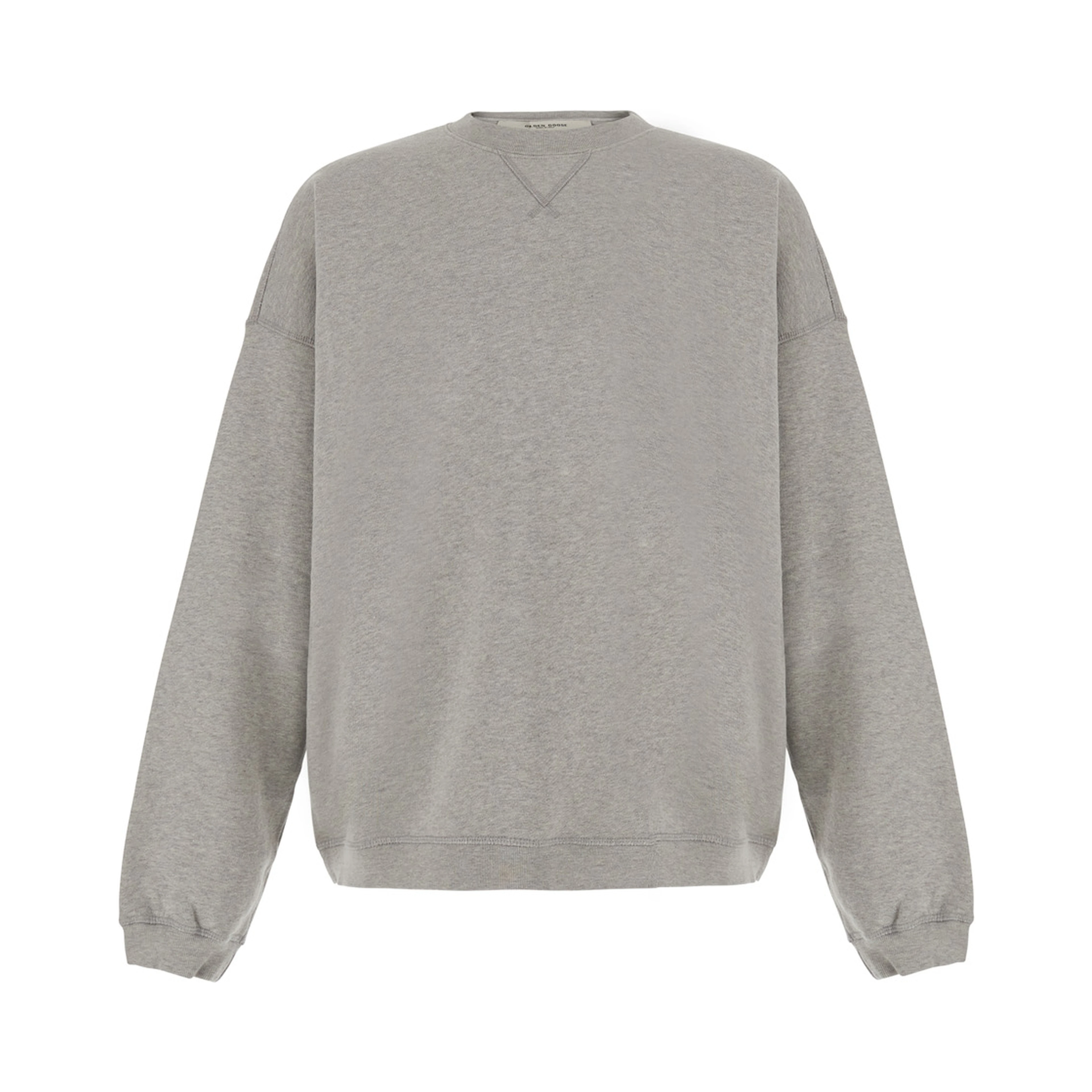 Gray Crewneck sweatshirt with logo lettering on the back in cotton for men