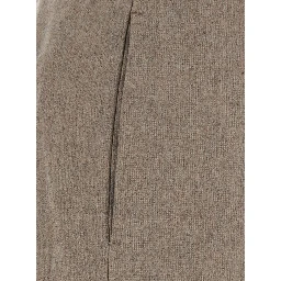 Lorenza Beige Pants with Belt Loops in wool and cashmere for women