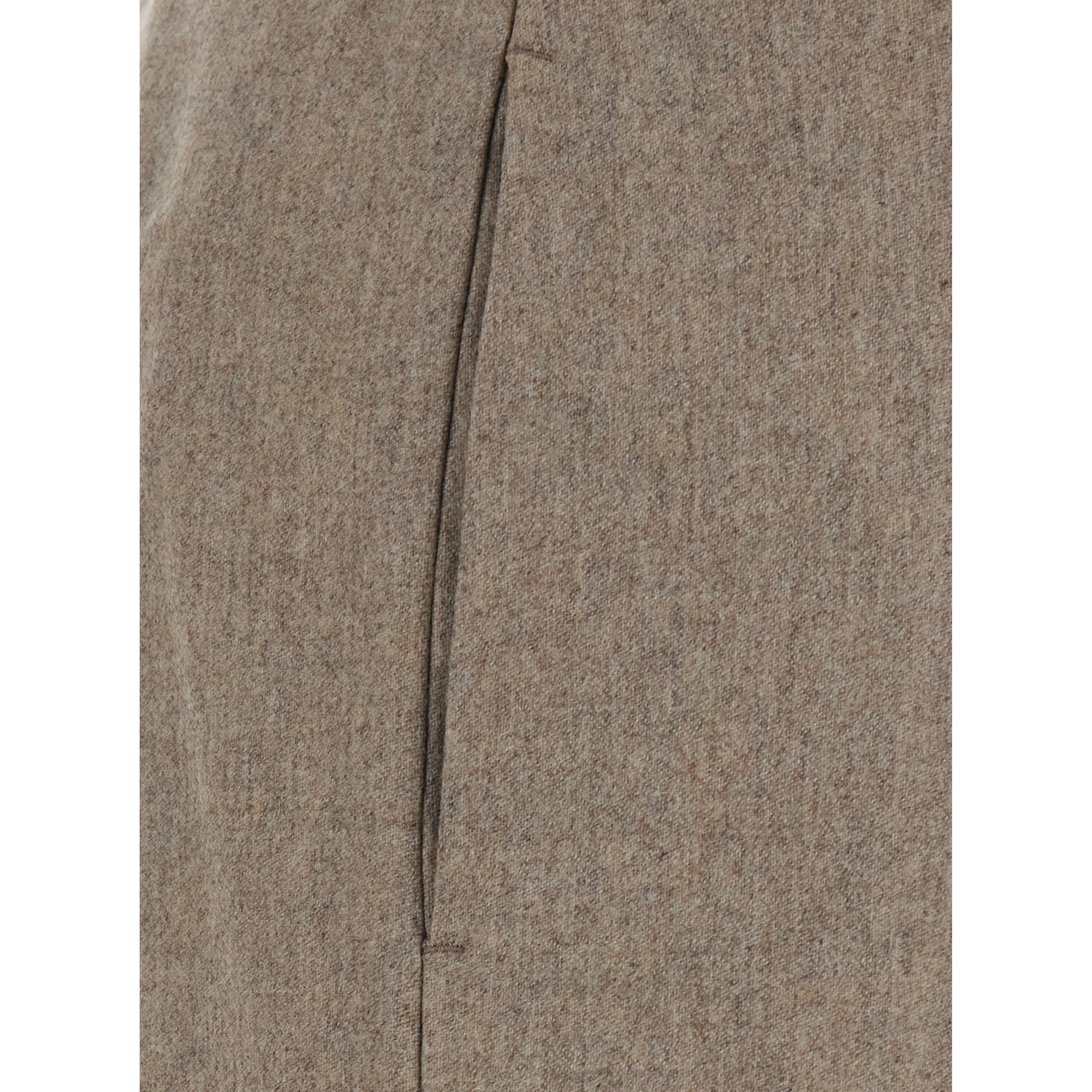Lorenza Beige Pants with Belt Loops in wool and cashmere for women
