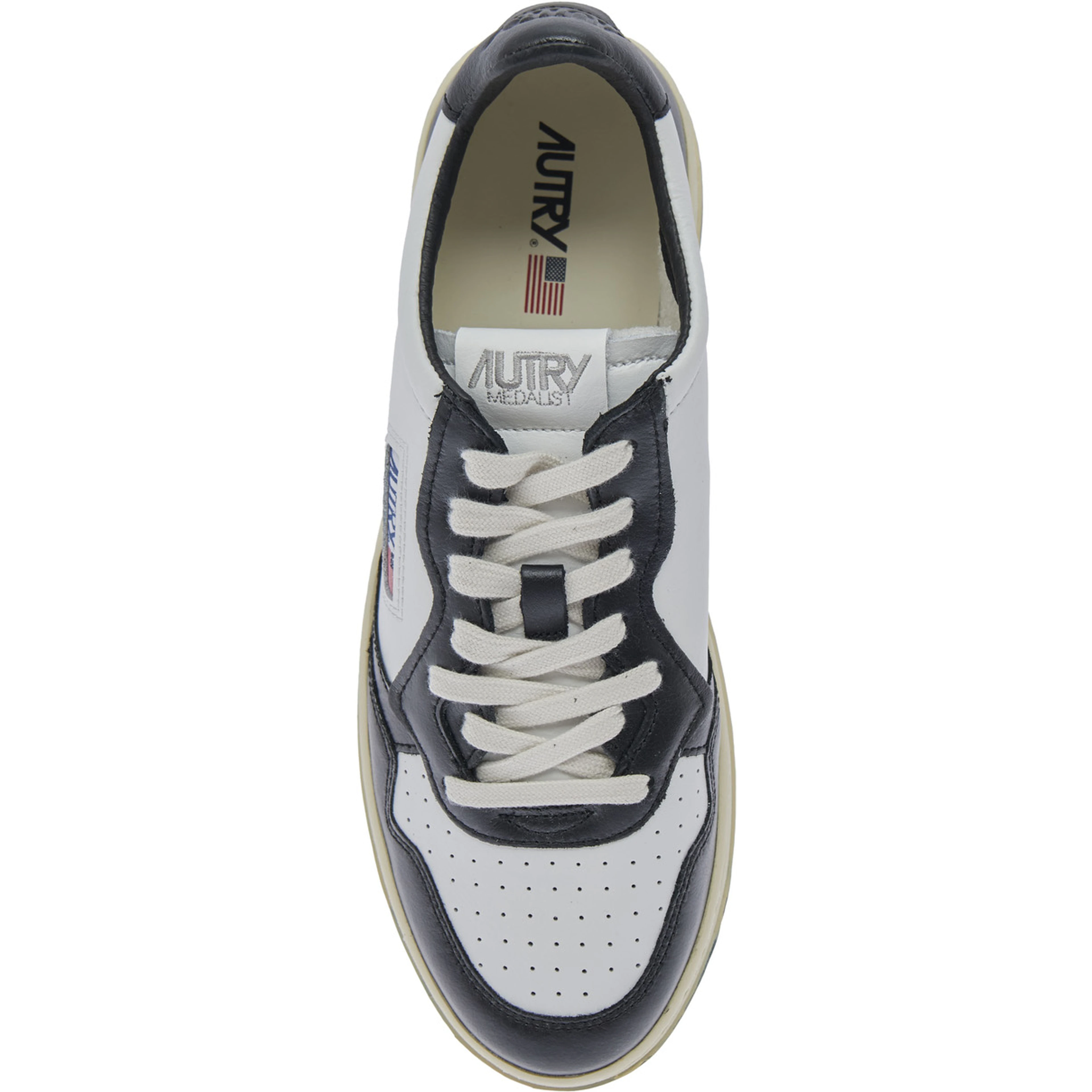 Sneakers Medalist Low-Top with Side Logo in White and Black for Men