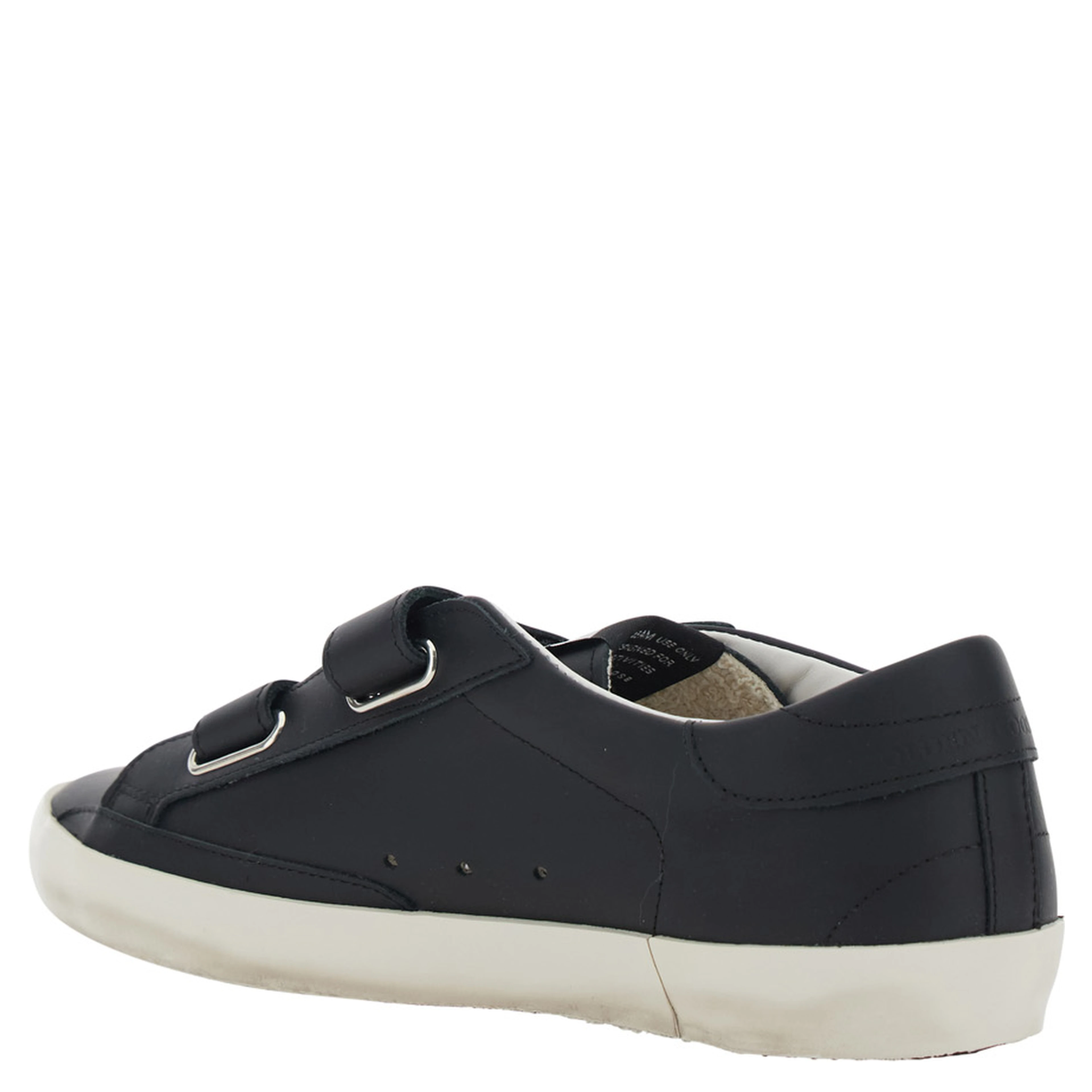 Old School Black Low Sneakers with Tone-on-Tone Star Patch in Leather Boy