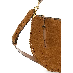 Louise Brown Shoulder Bag with Removable Strap in Suede for Women