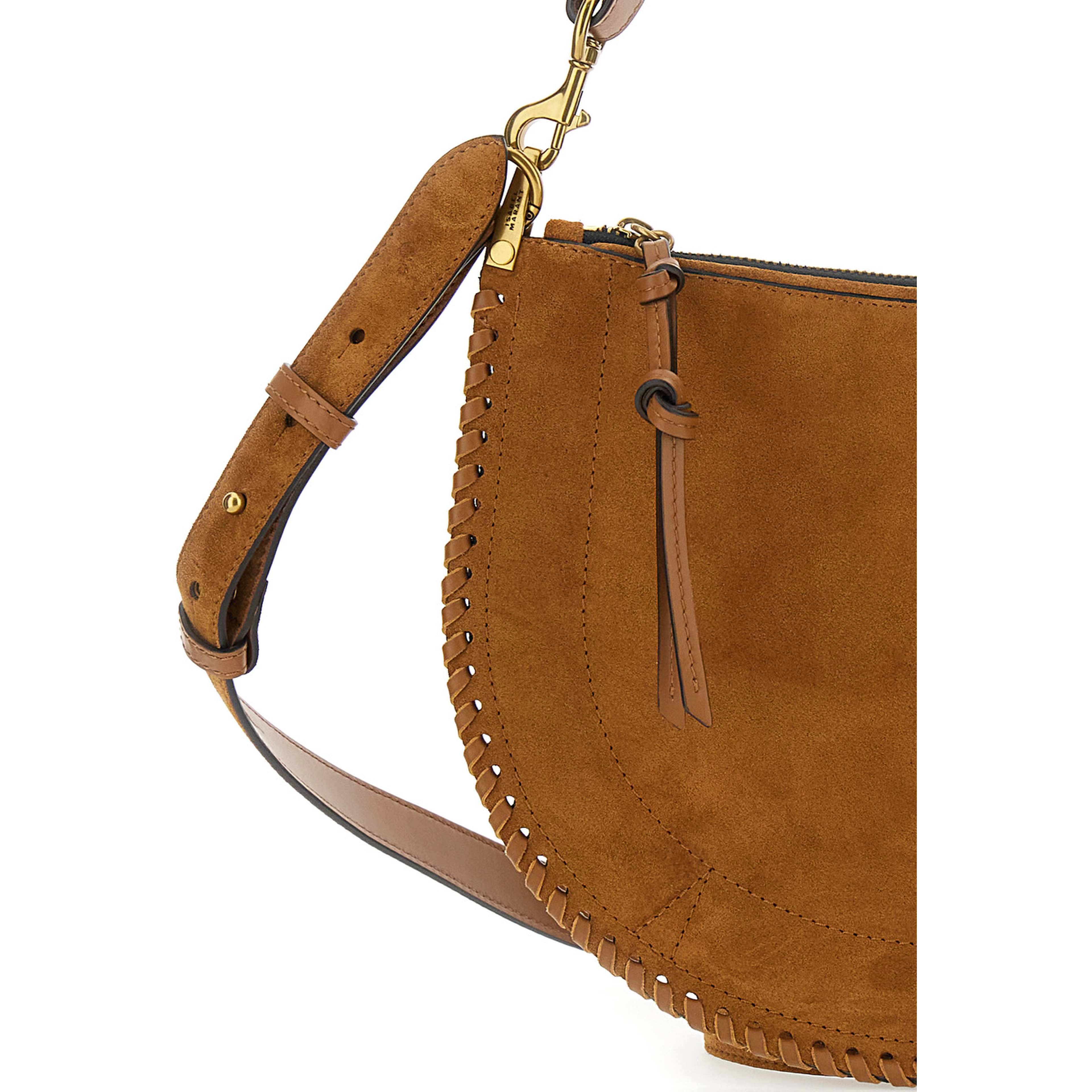 Louise Brown Shoulder Bag with Removable Strap in Suede for Women